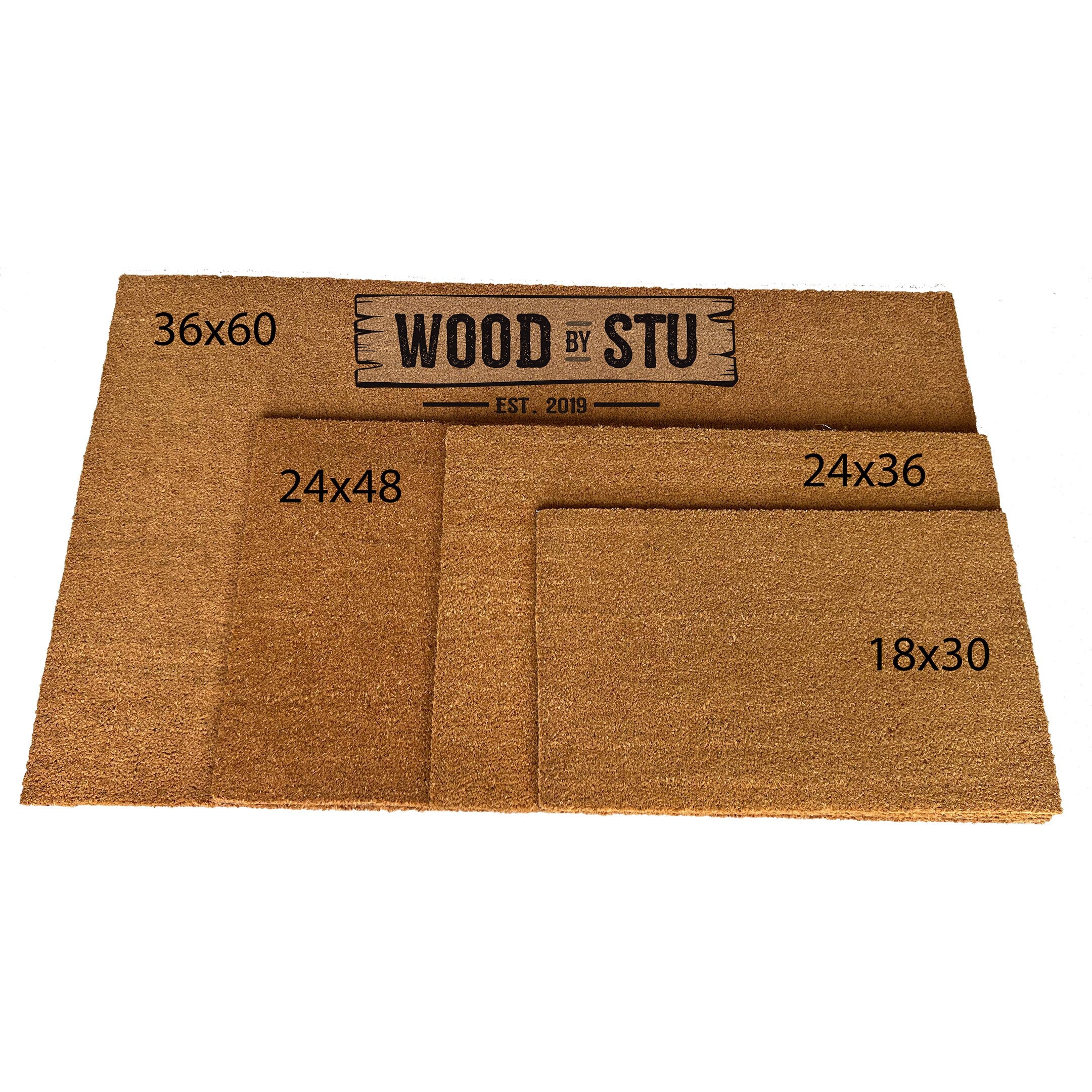 Custom Monogram Welcome Mat - Personalized Front Porch Outdoor Home Coir Floor