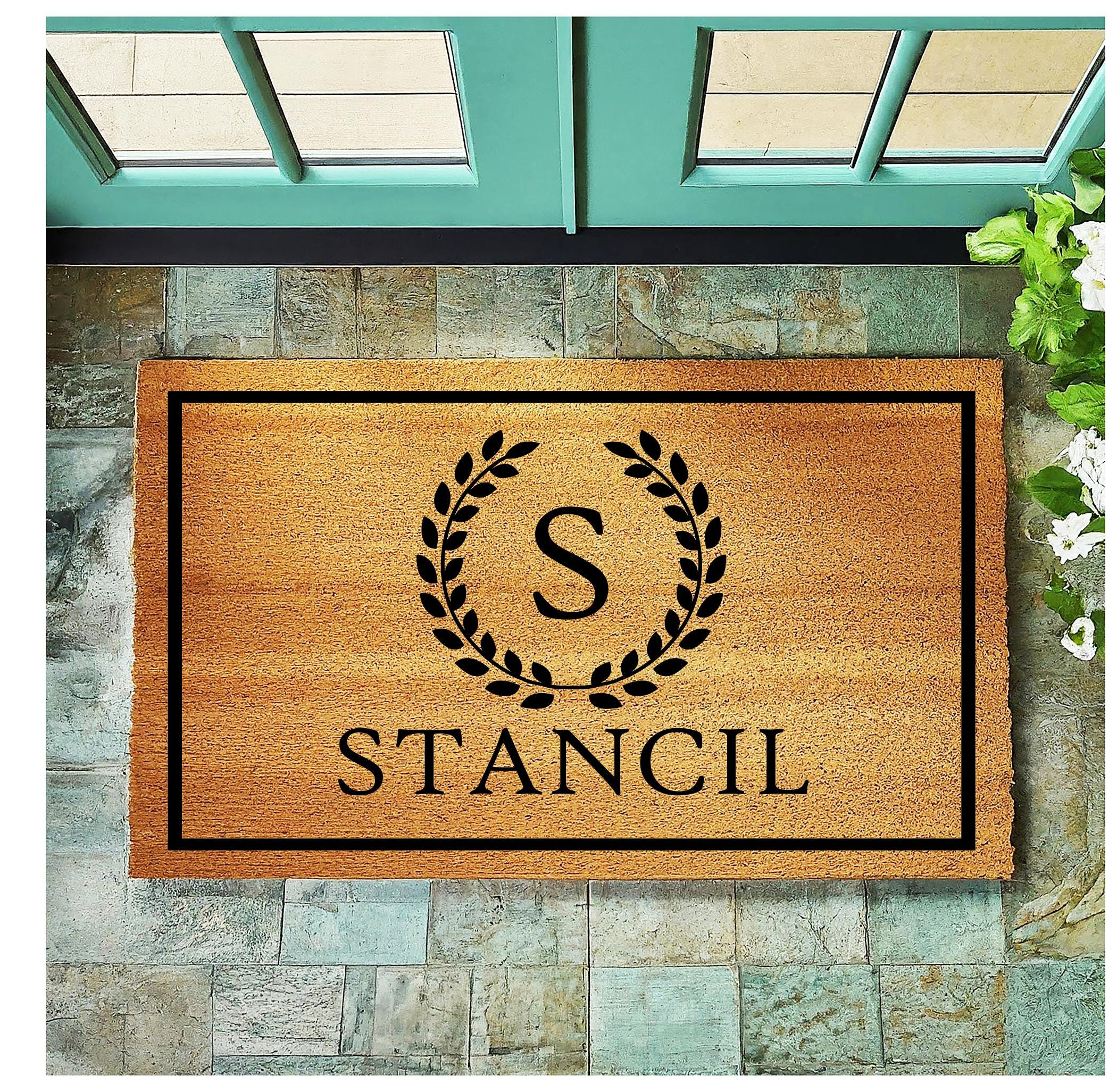 Custom Monogram Welcome Mat - Personalized Front Porch Outdoor Home Coir Floor