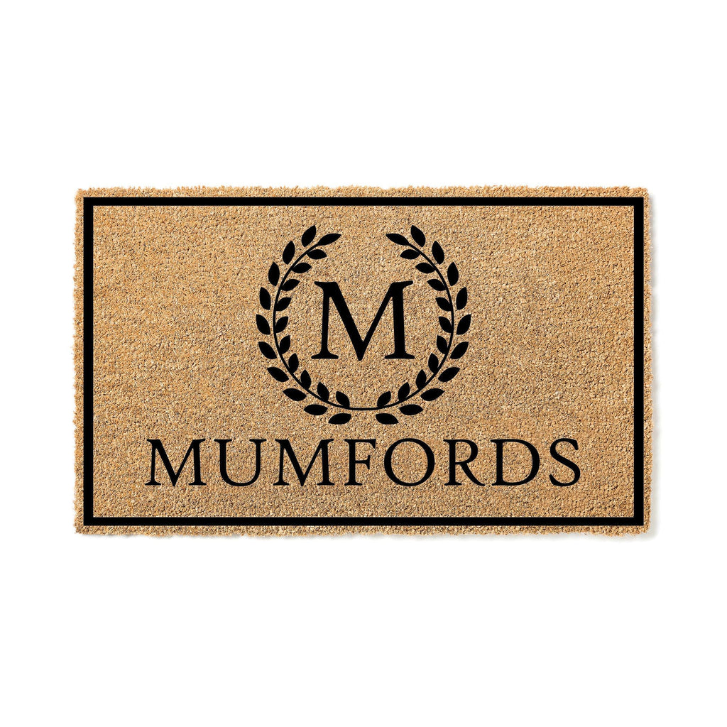 Custom Monogram Welcome Mat - Personalized Front Porch Outdoor Home Coir Floor
