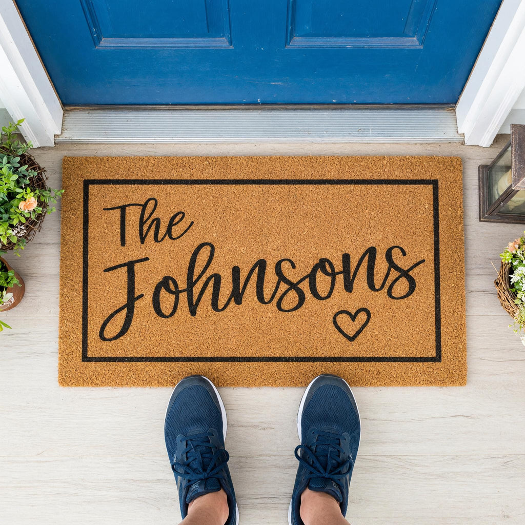 Personalized Family Last Name Doormat, Custom Welcome Front Porch Housewarming Gift