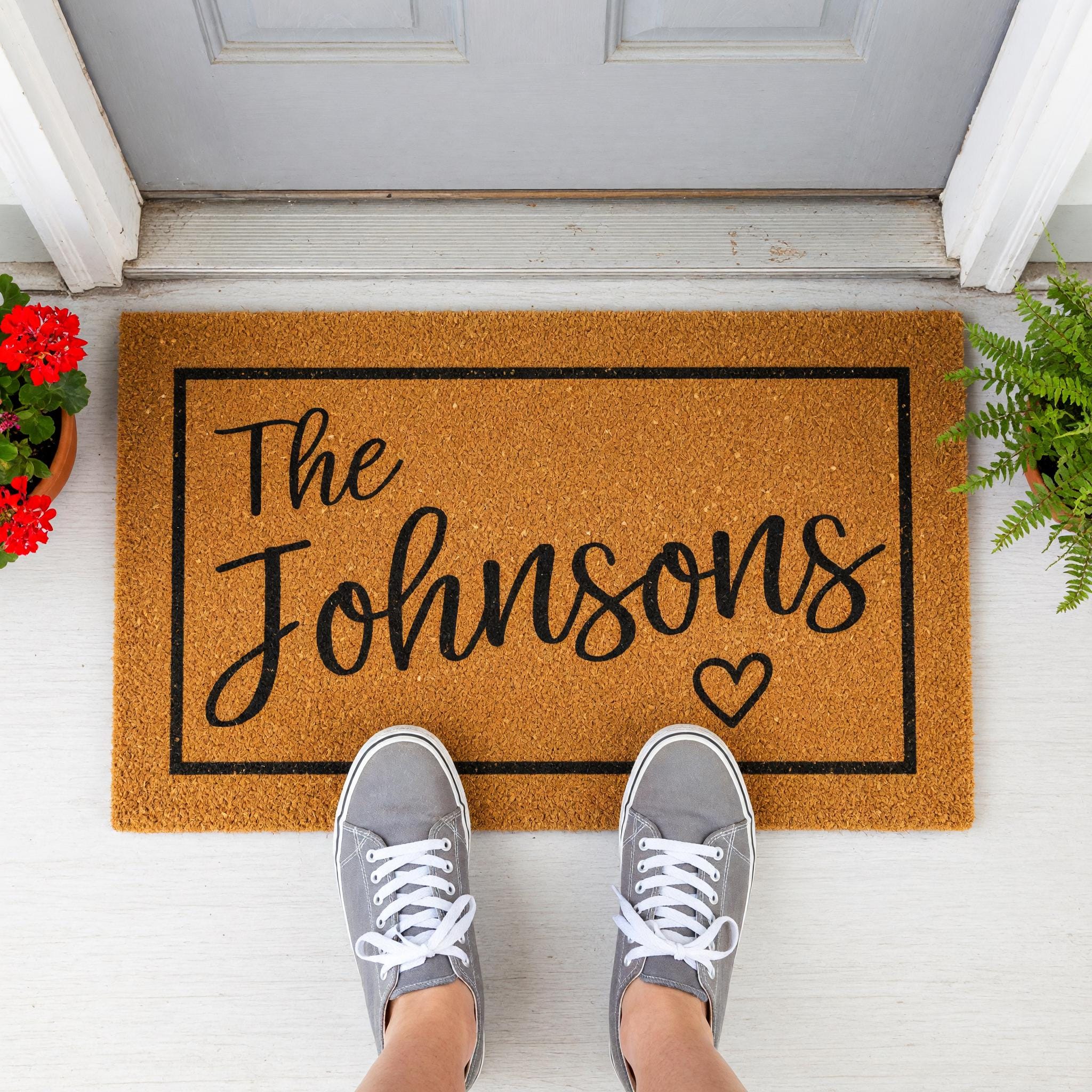Personalized Family Last Name Doormat, Custom Welcome Front Porch Housewarming Gift