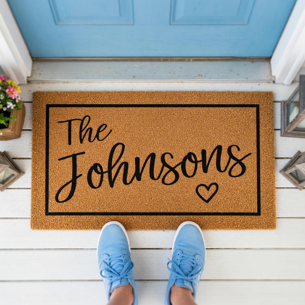 Personalized Family Last Name Doormat, Custom Welcome Front Porch Housewarming Gift
