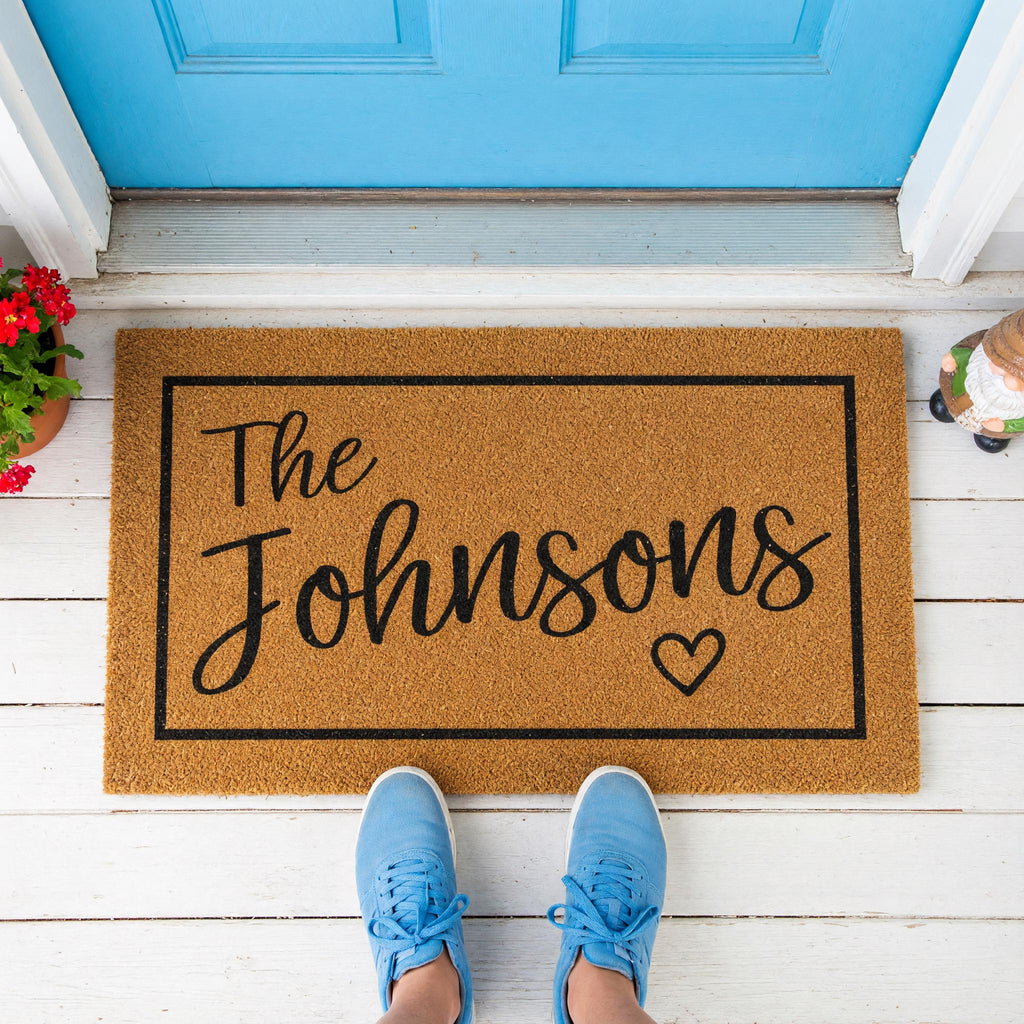 Personalized Family Last Name Doormat, Custom Welcome Front Porch Housewarming Gift