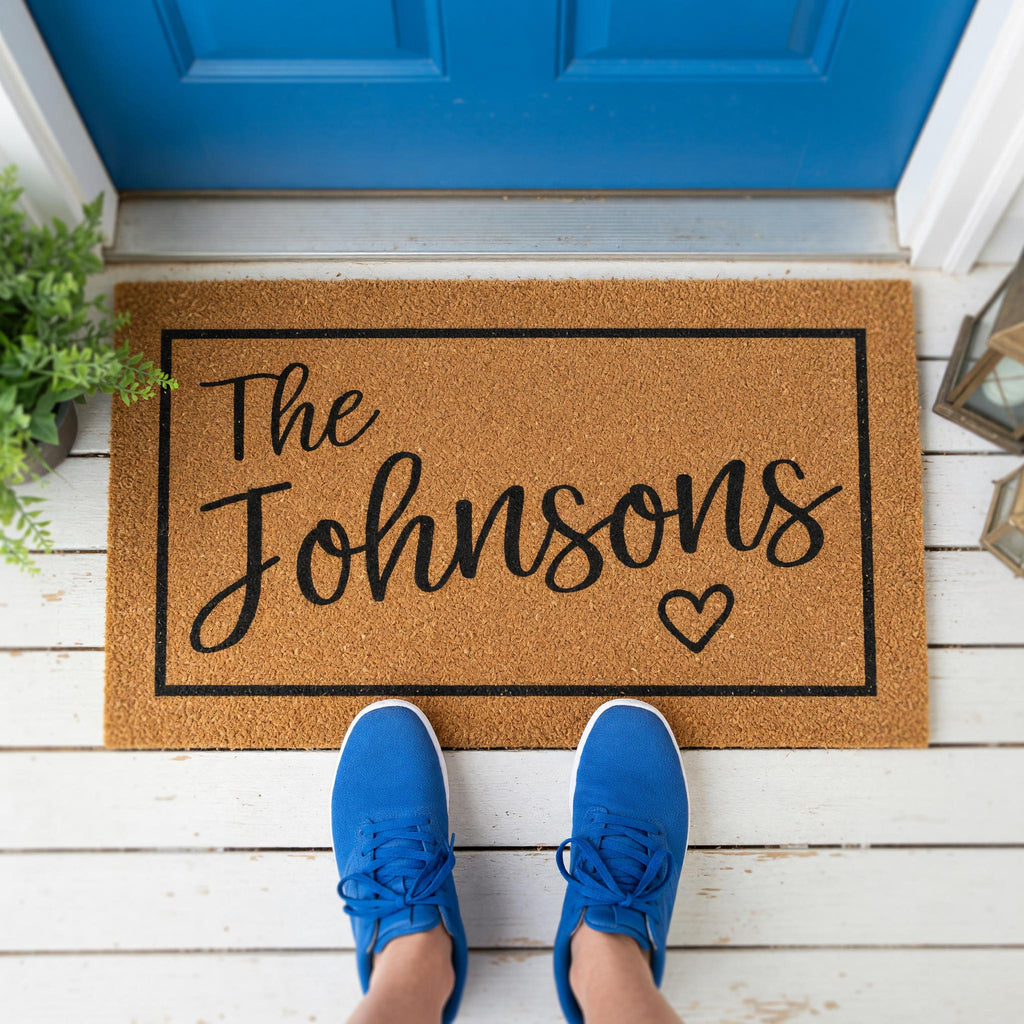 Personalized Family Last Name Doormat, Custom Welcome Front Porch Housewarming Gift