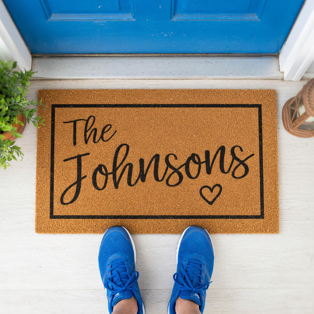 Personalized Family Last Name Doormat, Custom Welcome Front Porch Housewarming Gift