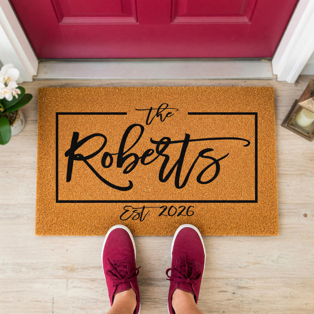 Custom Last Name Doormat, Personalized Welcome Mat, Wedding Housewarming Closing Gift
