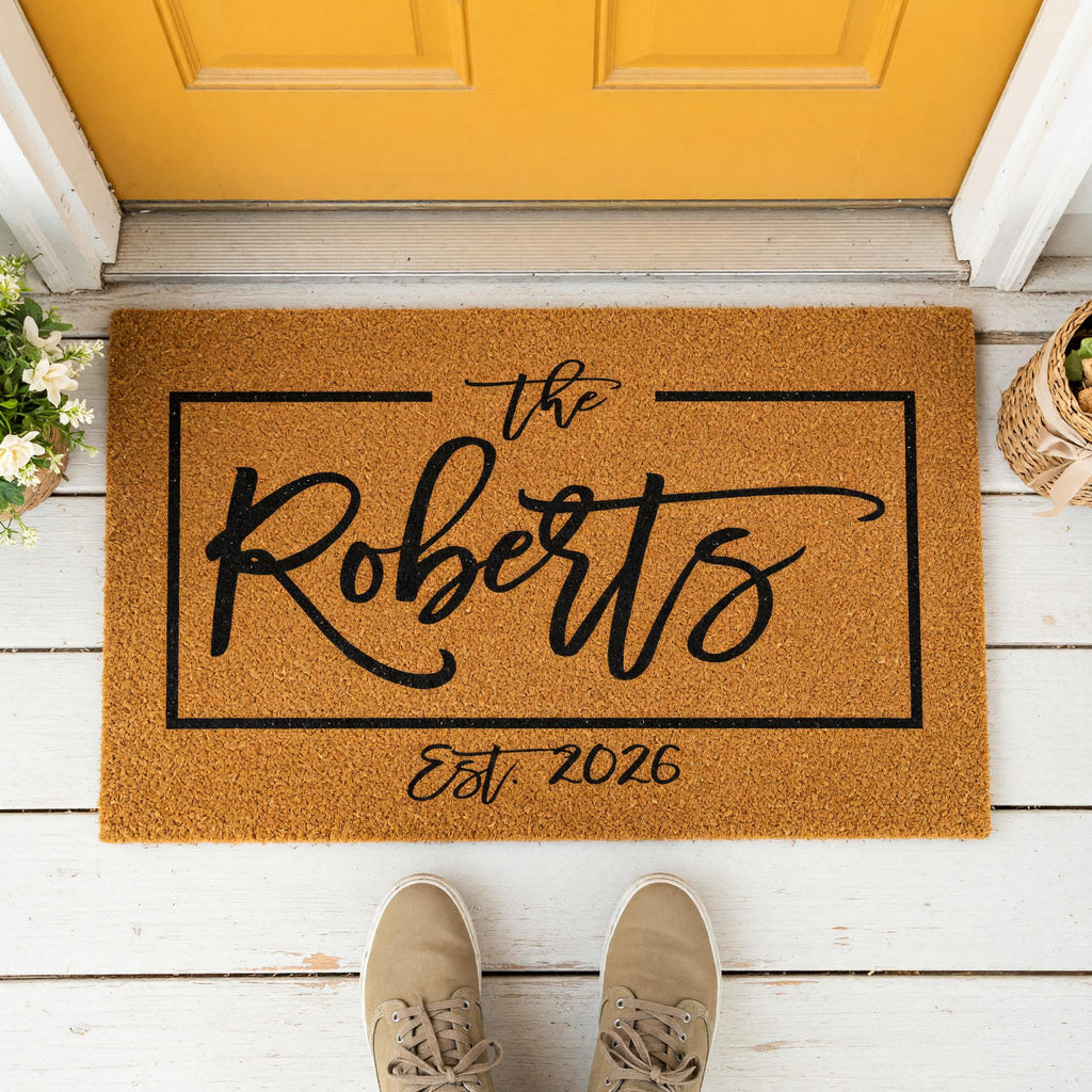 Custom Last Name Doormat, Personalized Welcome Mat, Wedding Housewarming Closing Gift