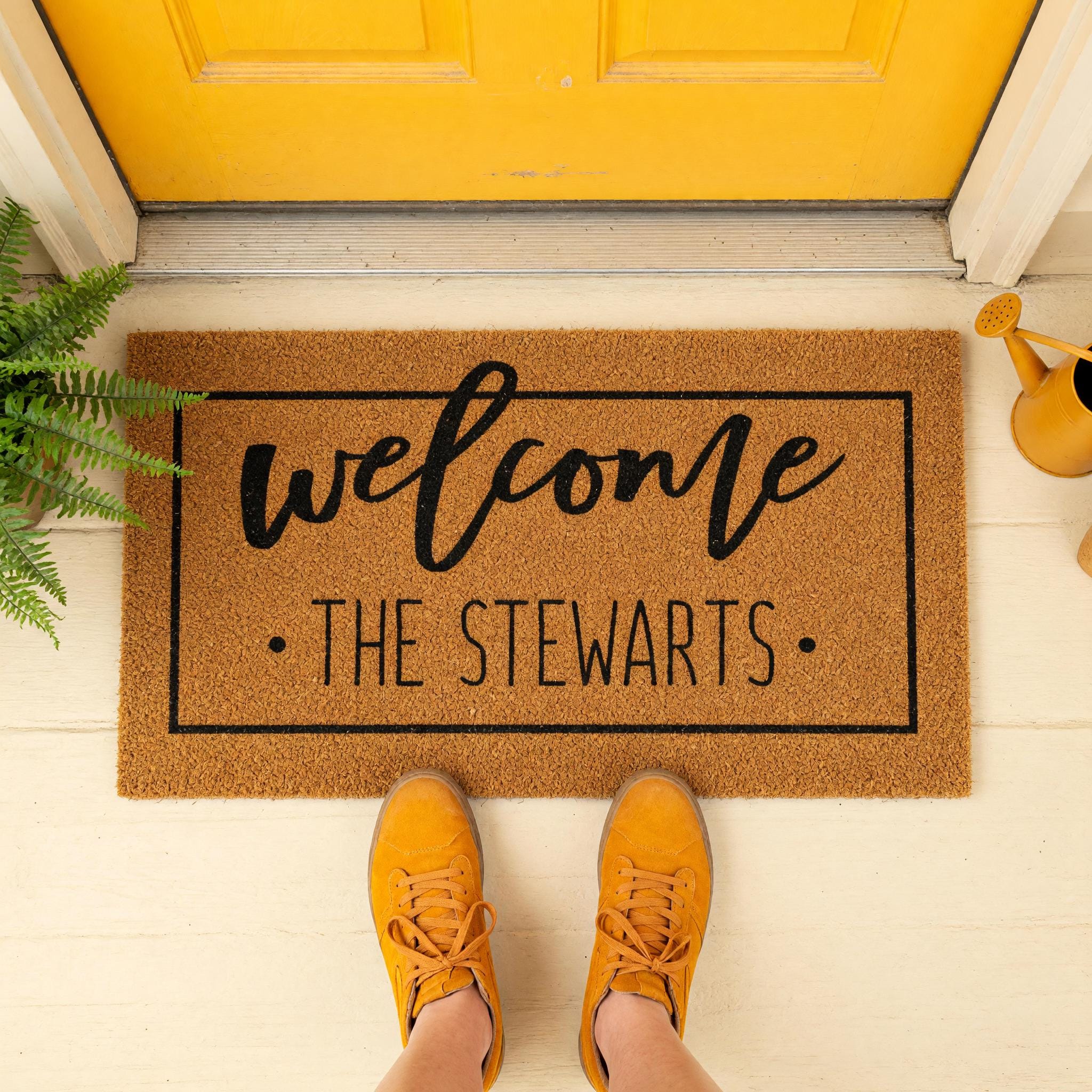 Welcome Custom Doormat - Personalized Front Porch Mat With Last Name