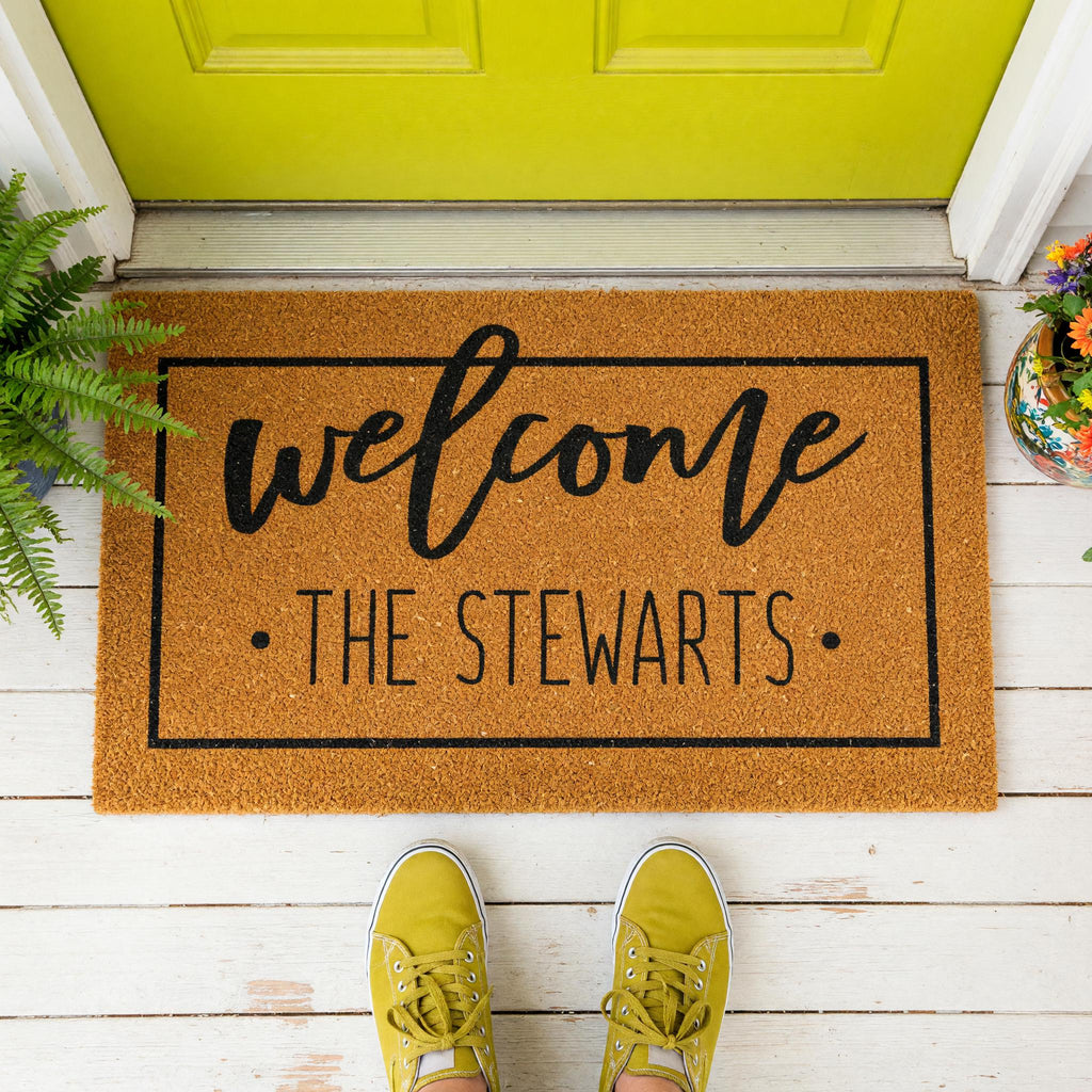 Welcome Custom Doormat - Personalized Front Porch Mat With Last Name
