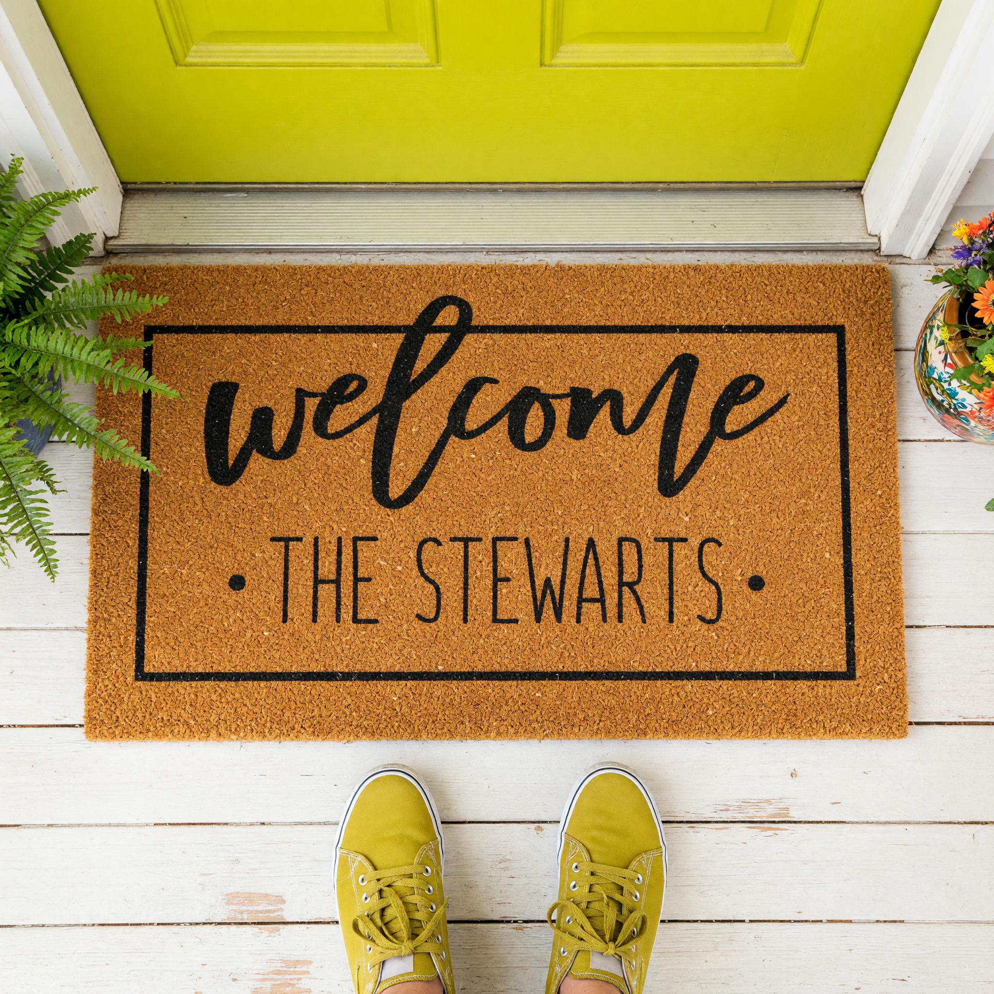Welcome Custom Doormat - Personalized Front Porch Mat With Last Name