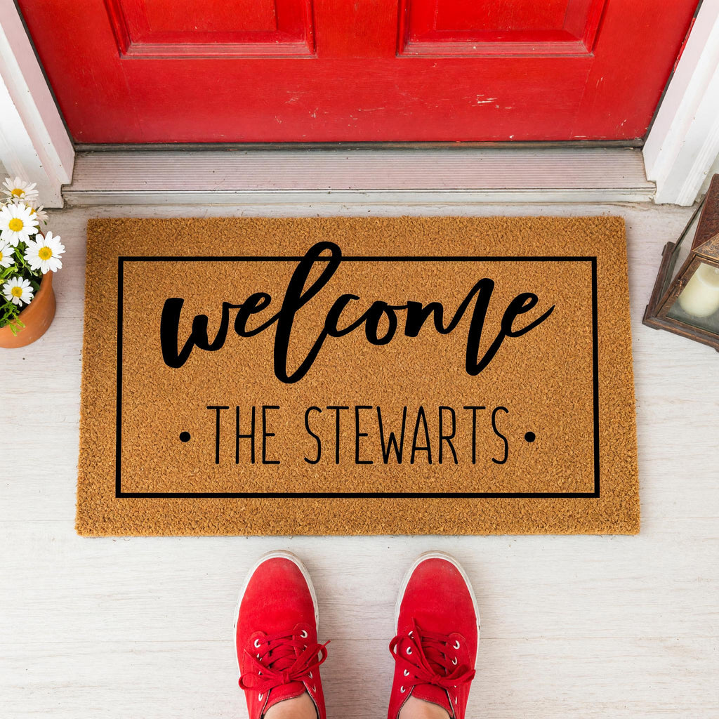Welcome Custom Doormat - Personalized Front Porch Mat With Last Name