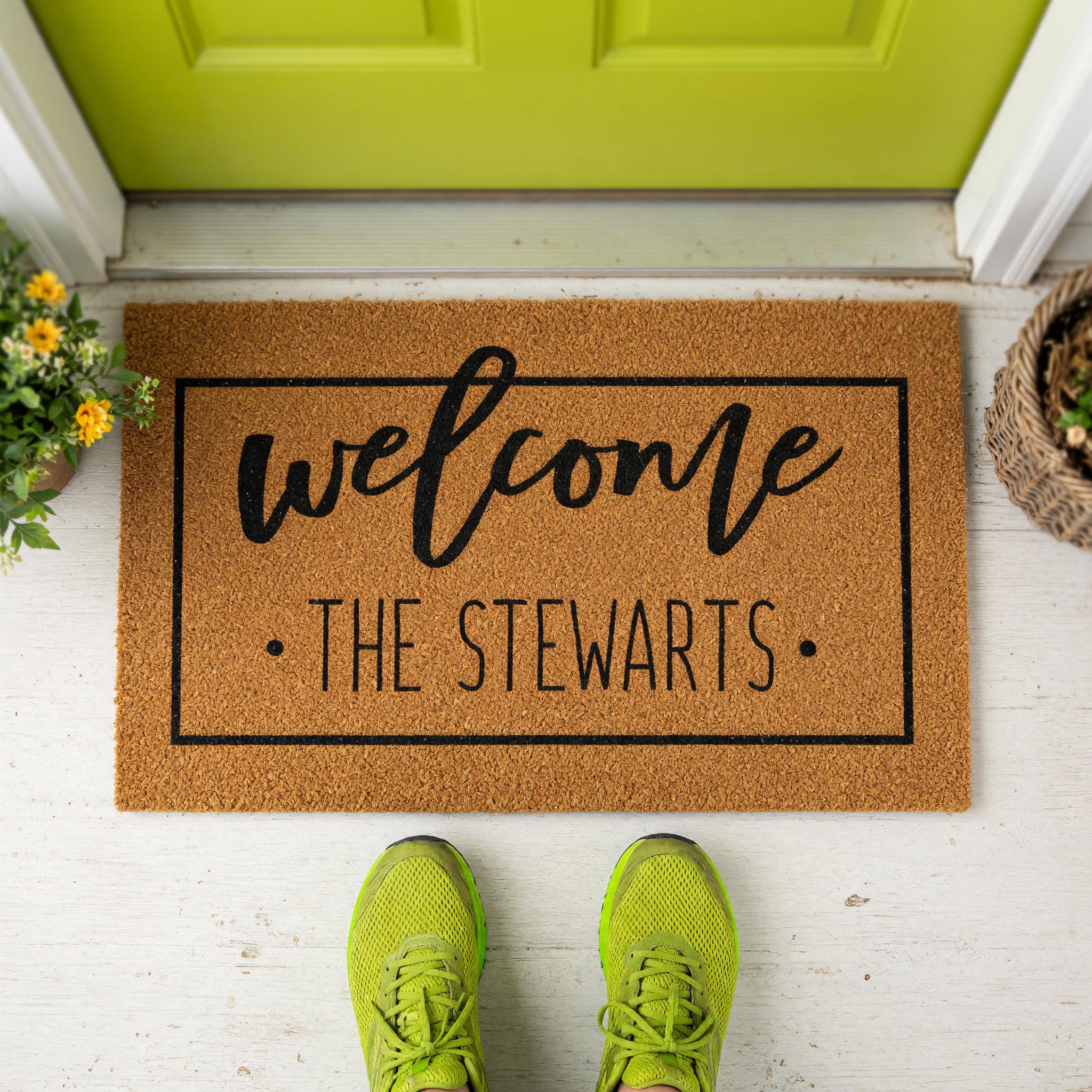 Welcome Custom Doormat - Personalized Front Porch Mat With Last Name