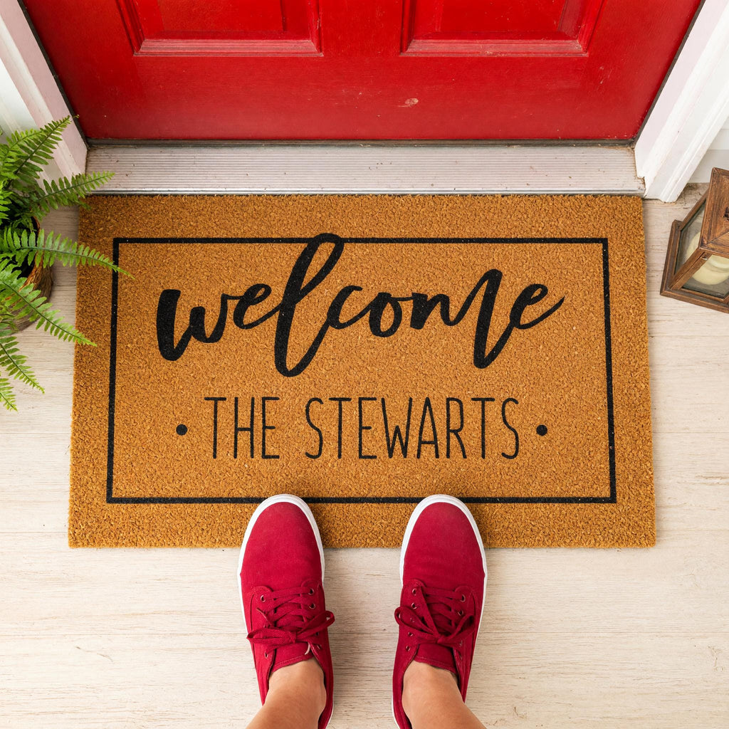 Welcome Custom Doormat - Personalized Front Porch Mat With Last Name