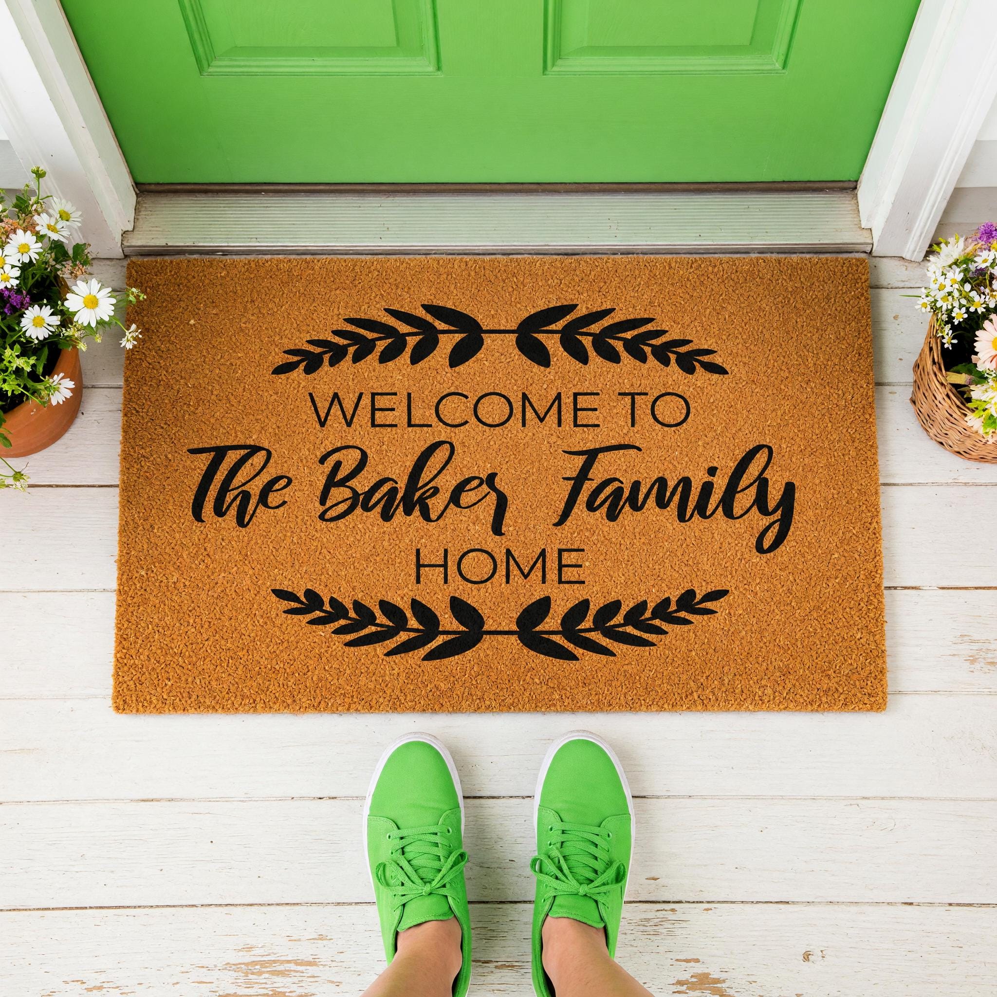 Custom Welcome To The Family Home Doormat, Personalized Last Name