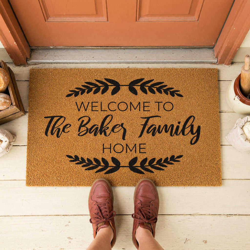 Custom Welcome To The Family Home Doormat, Personalized Last Name