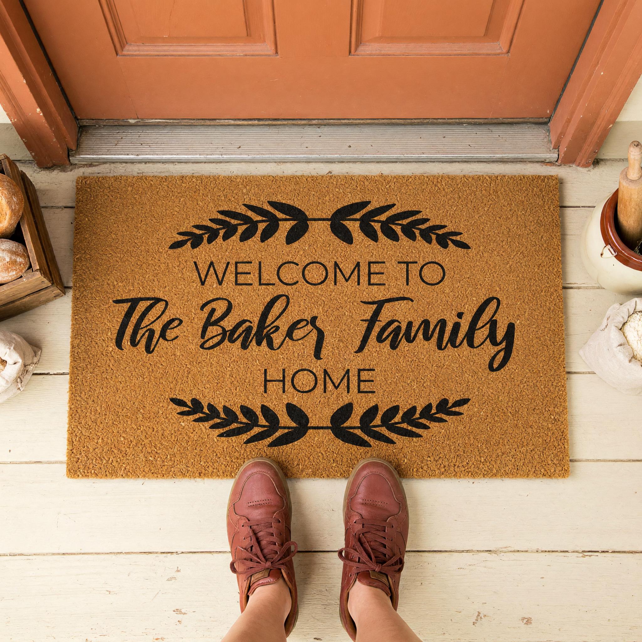 Custom Welcome To The Family Home Doormat, Personalized Last Name