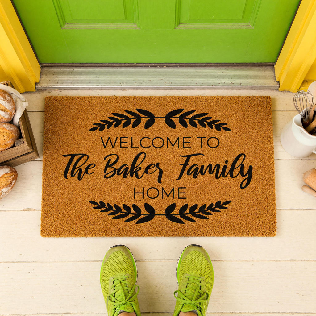 Custom Welcome To The Family Home Doormat, Personalized Last Name