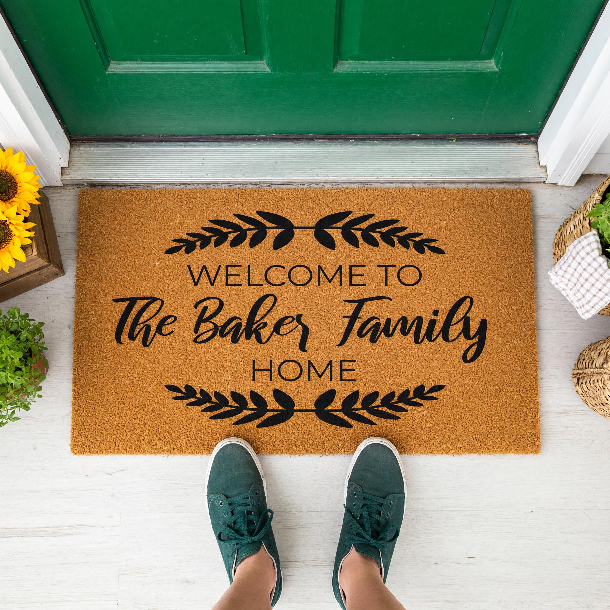 Custom Welcome To The Family Home Doormat, Personalized Last Name