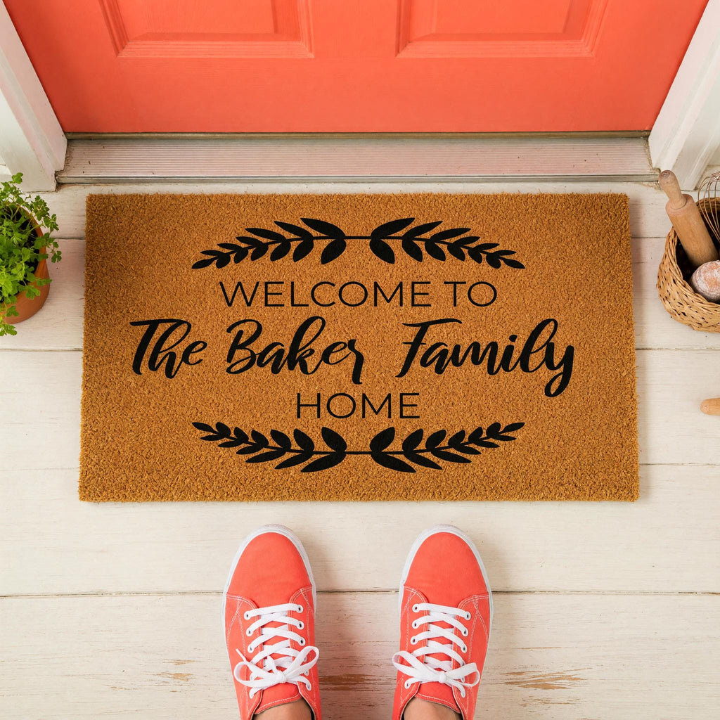 Custom Welcome To The Family Home Doormat, Personalized Last Name
