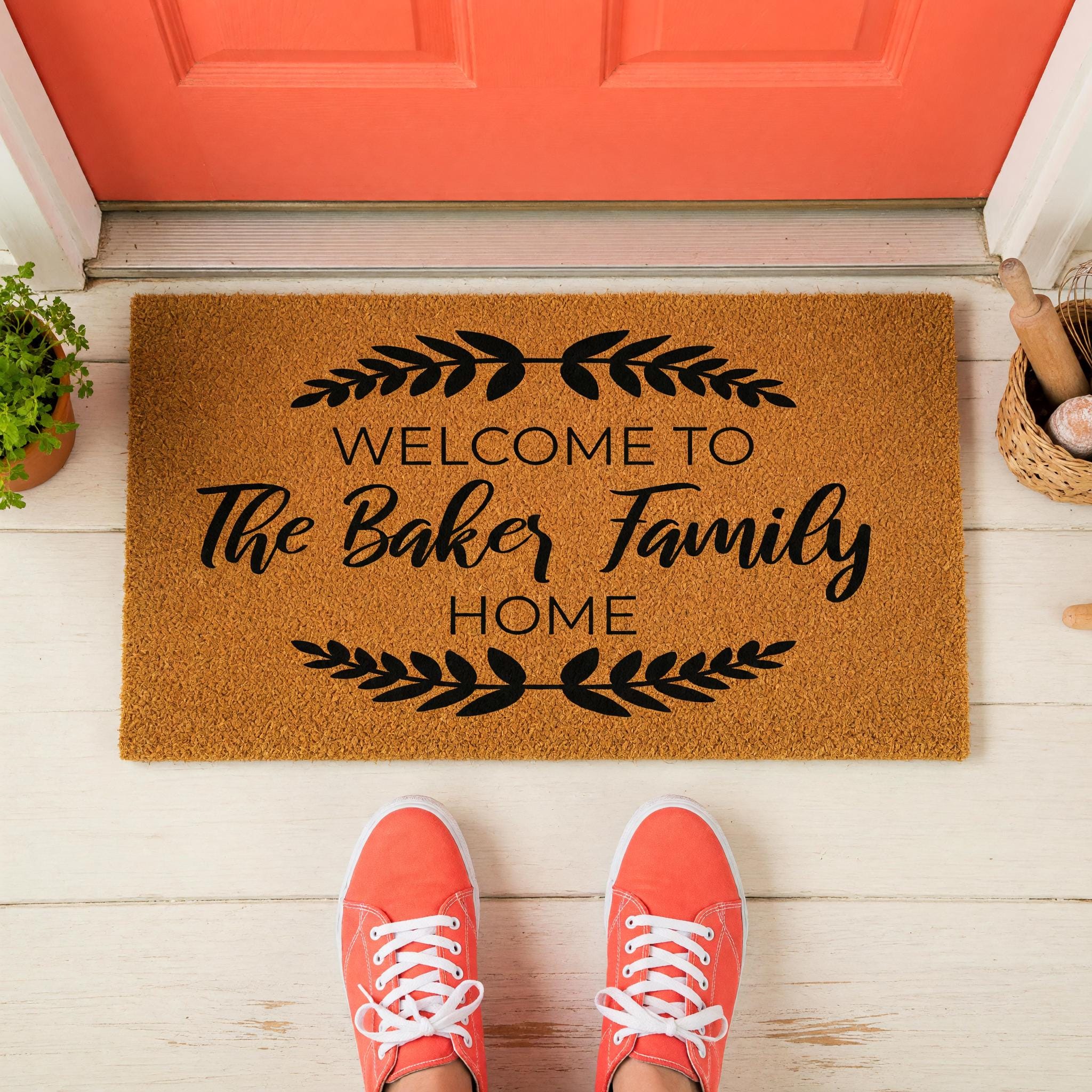 Custom Welcome To The Family Home Doormat, Personalized Last Name