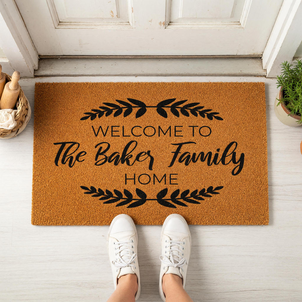 Custom Welcome To The Family Home Doormat, Personalized Last Name