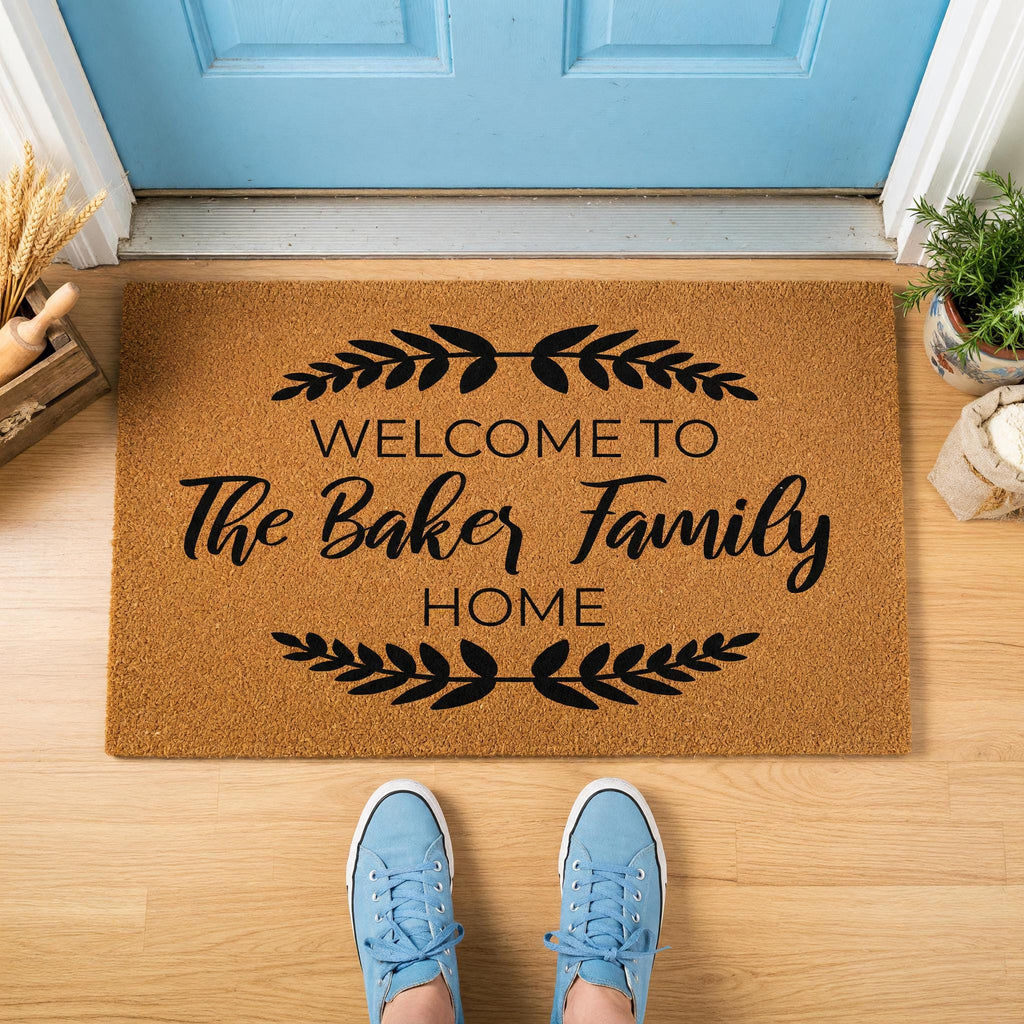 Custom Welcome To The Family Home Doormat, Personalized Last Name