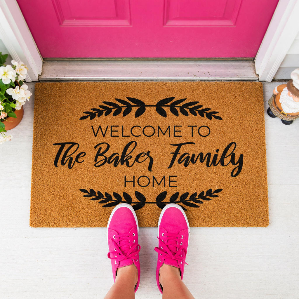 Custom Welcome To The Family Home Doormat, Personalized Last Name