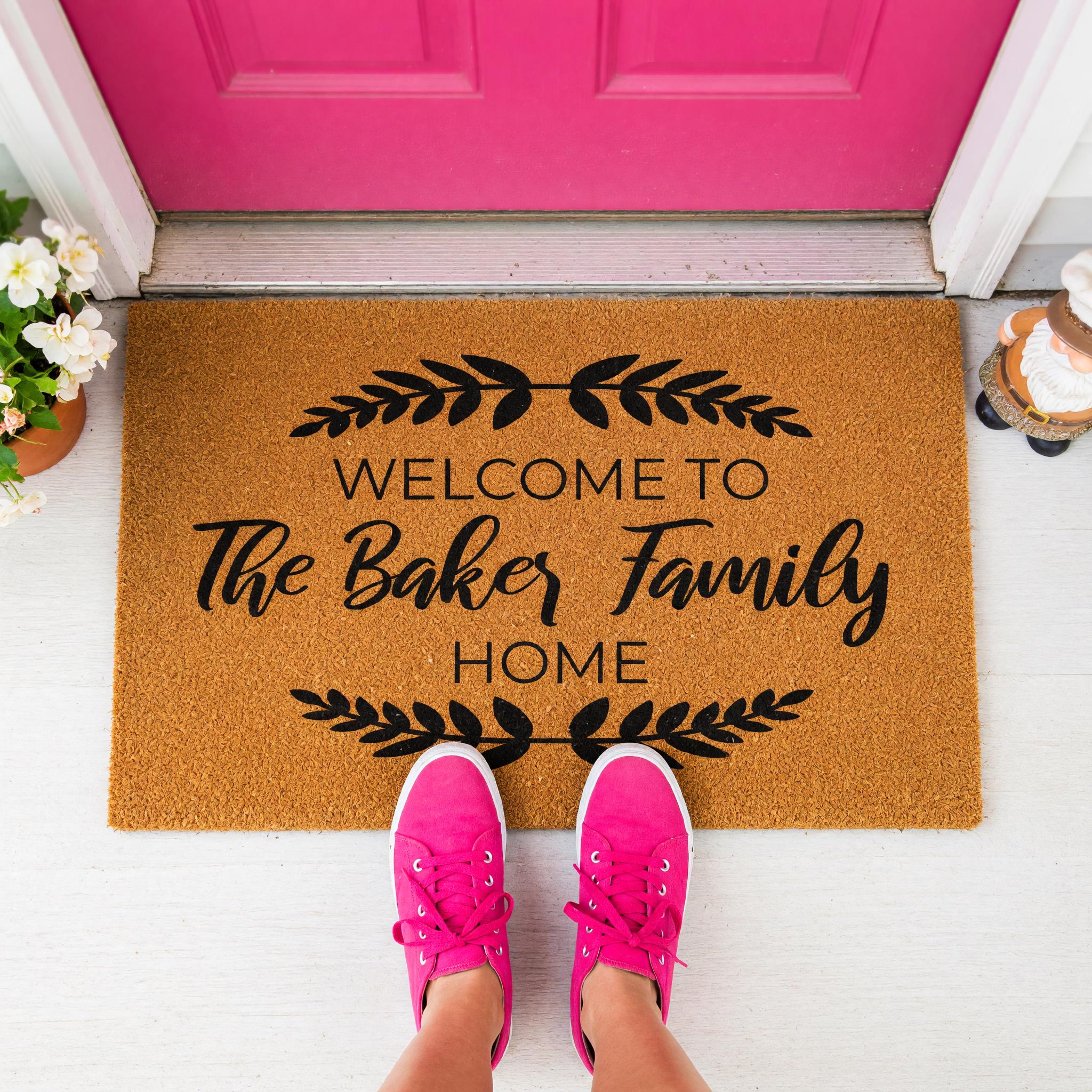Custom Welcome To The Family Home Doormat, Personalized Last Name