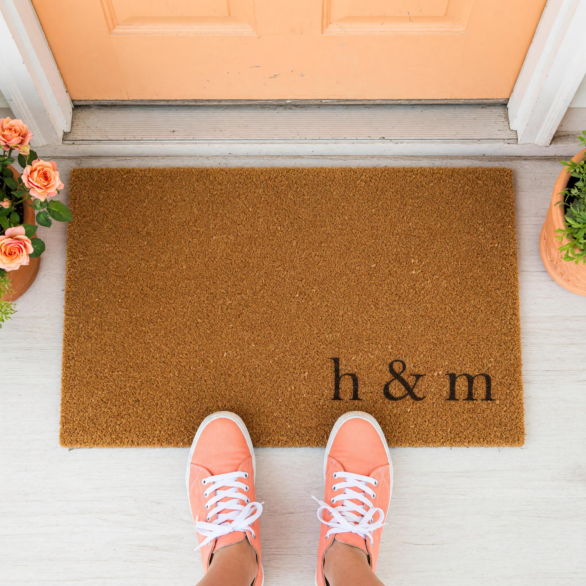 H & M Monogram Doormat - Housewarming Gift - Initials Welcome Mat