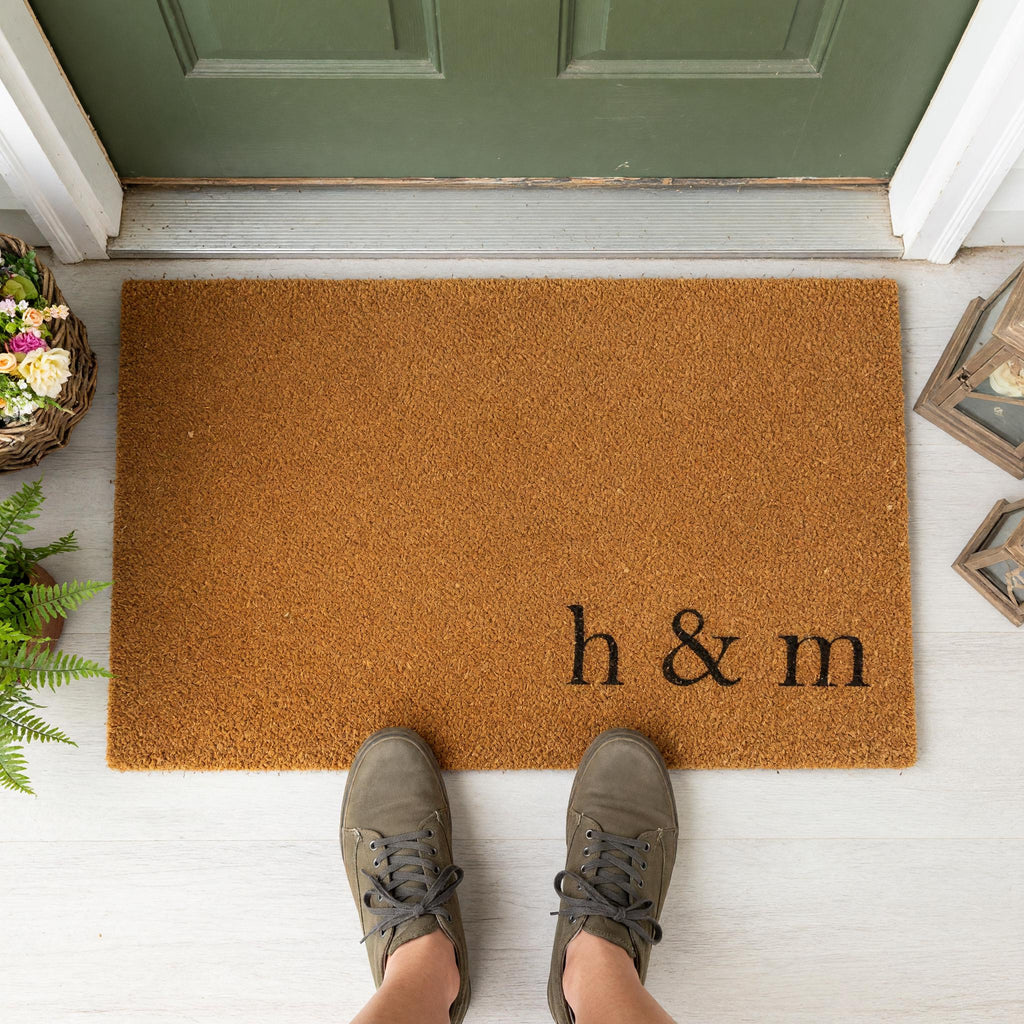 H & M Monogram Doormat - Housewarming Gift - Initials Welcome Mat