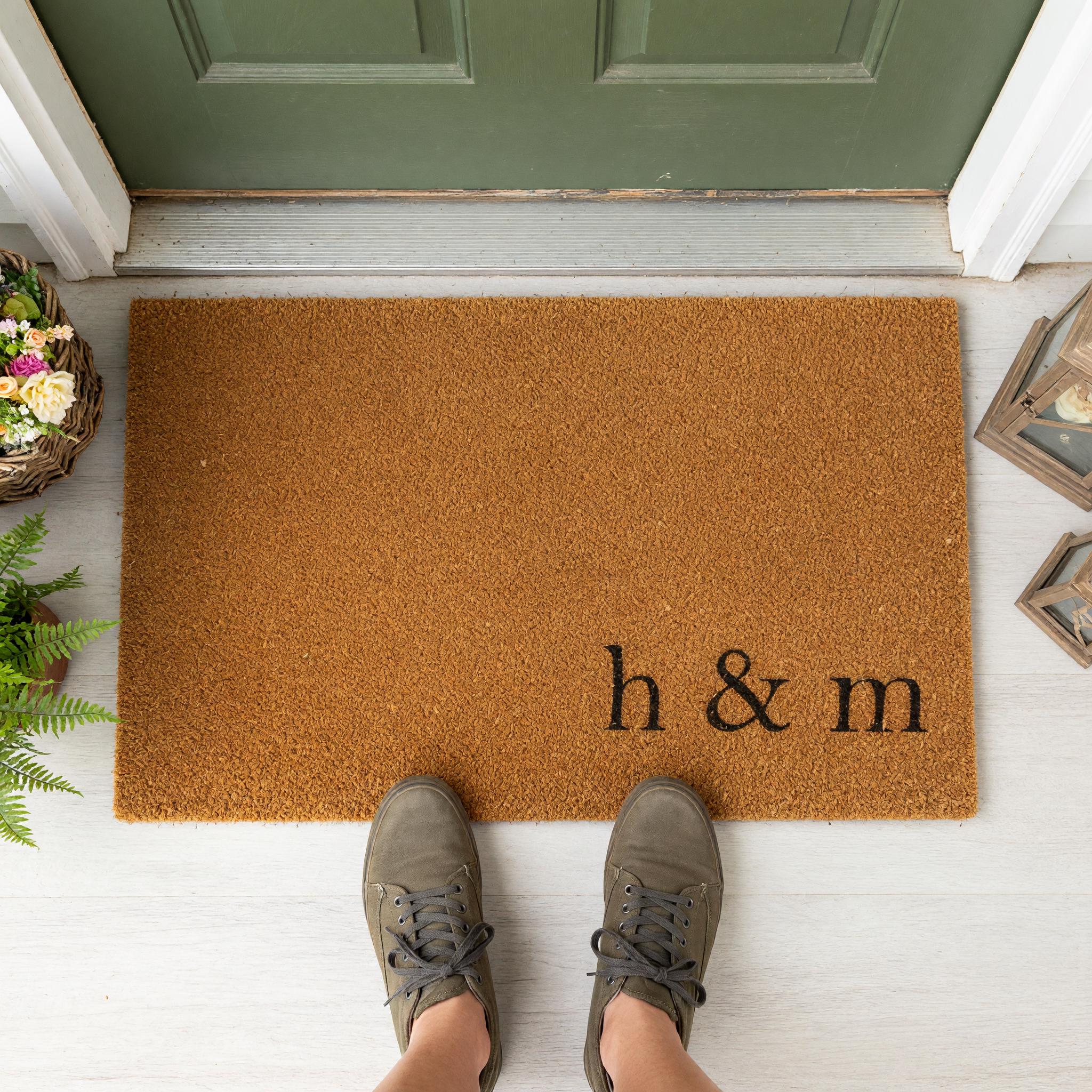 H & M Monogram Doormat - Housewarming Gift - Initials Welcome Mat