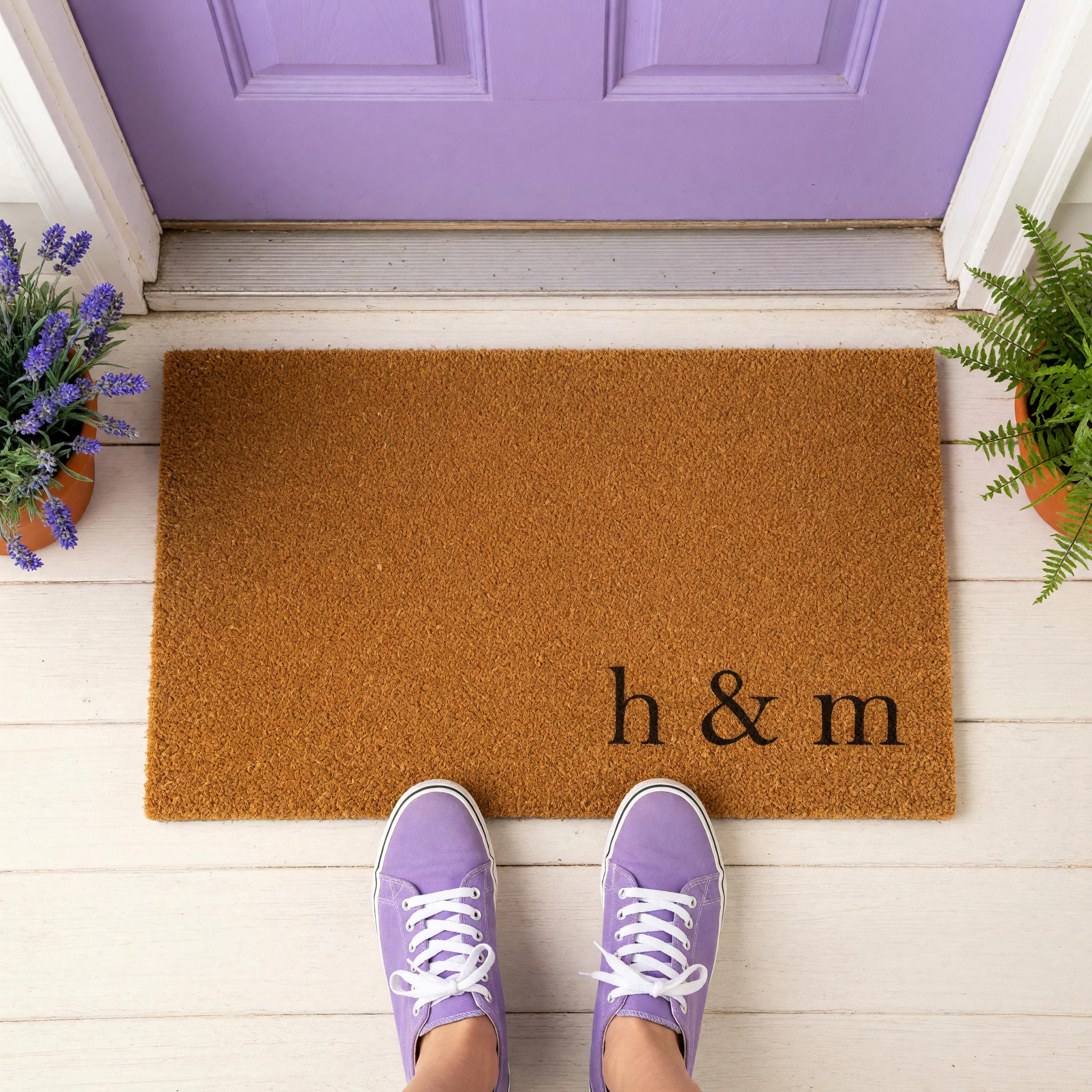 H & M Monogram Doormat - Housewarming Gift - Initials Welcome Mat