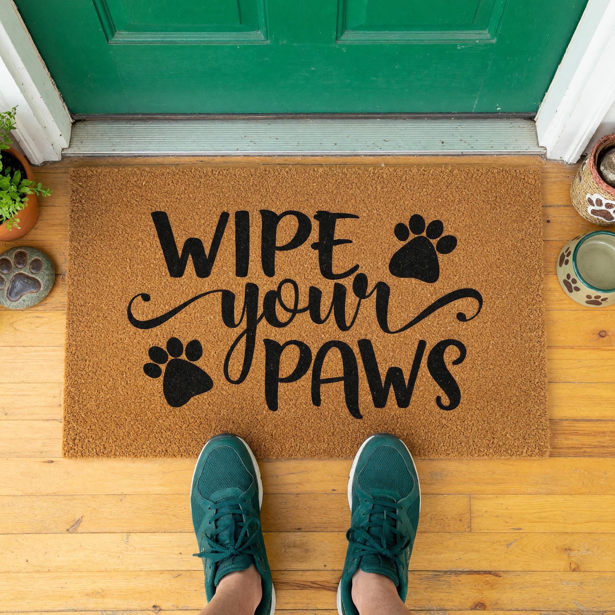 Wipe Your Paws Welcome Doormat, Front Porch, Dog Mat