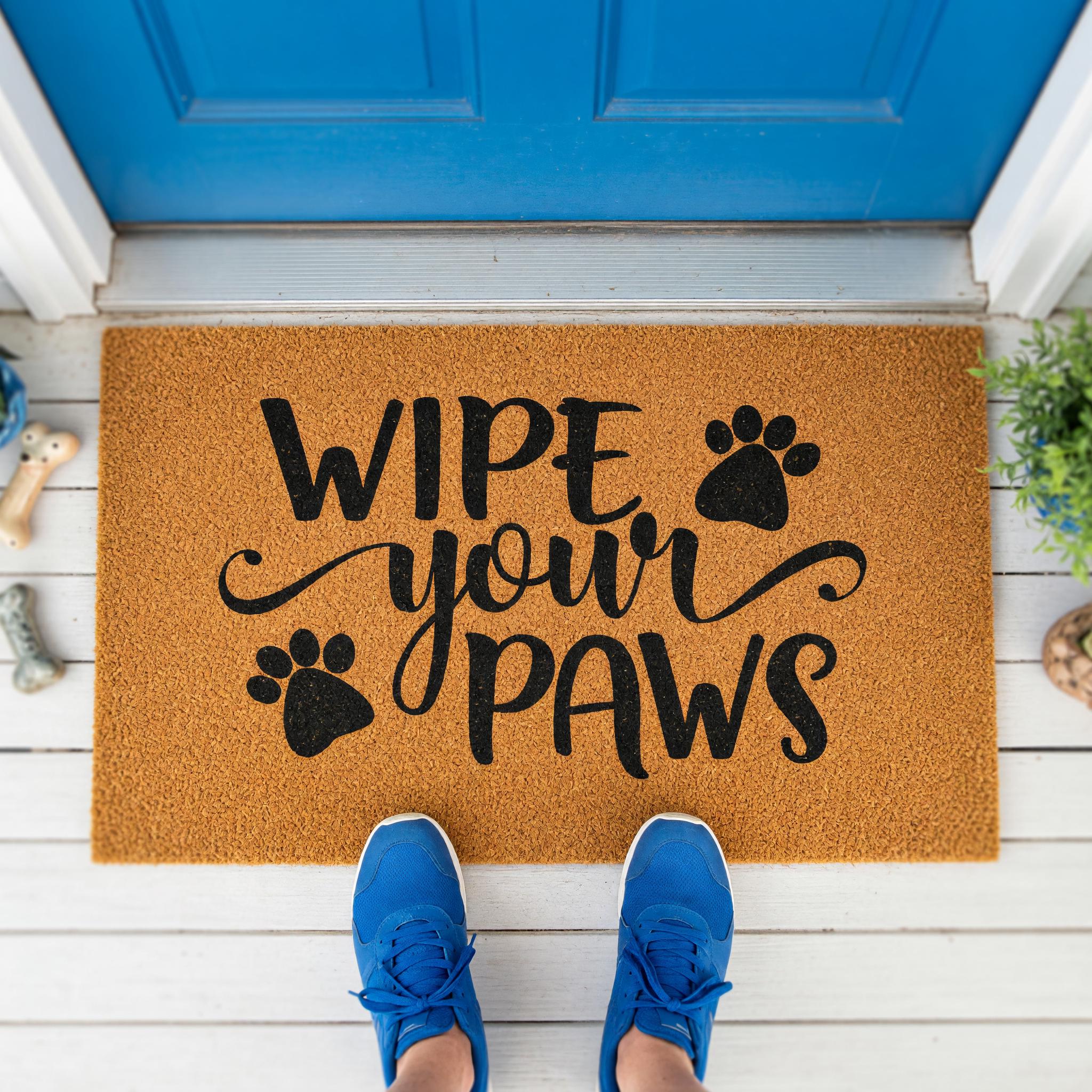 Wipe Your Paws Welcome Doormat, Front Porch, Dog Mat