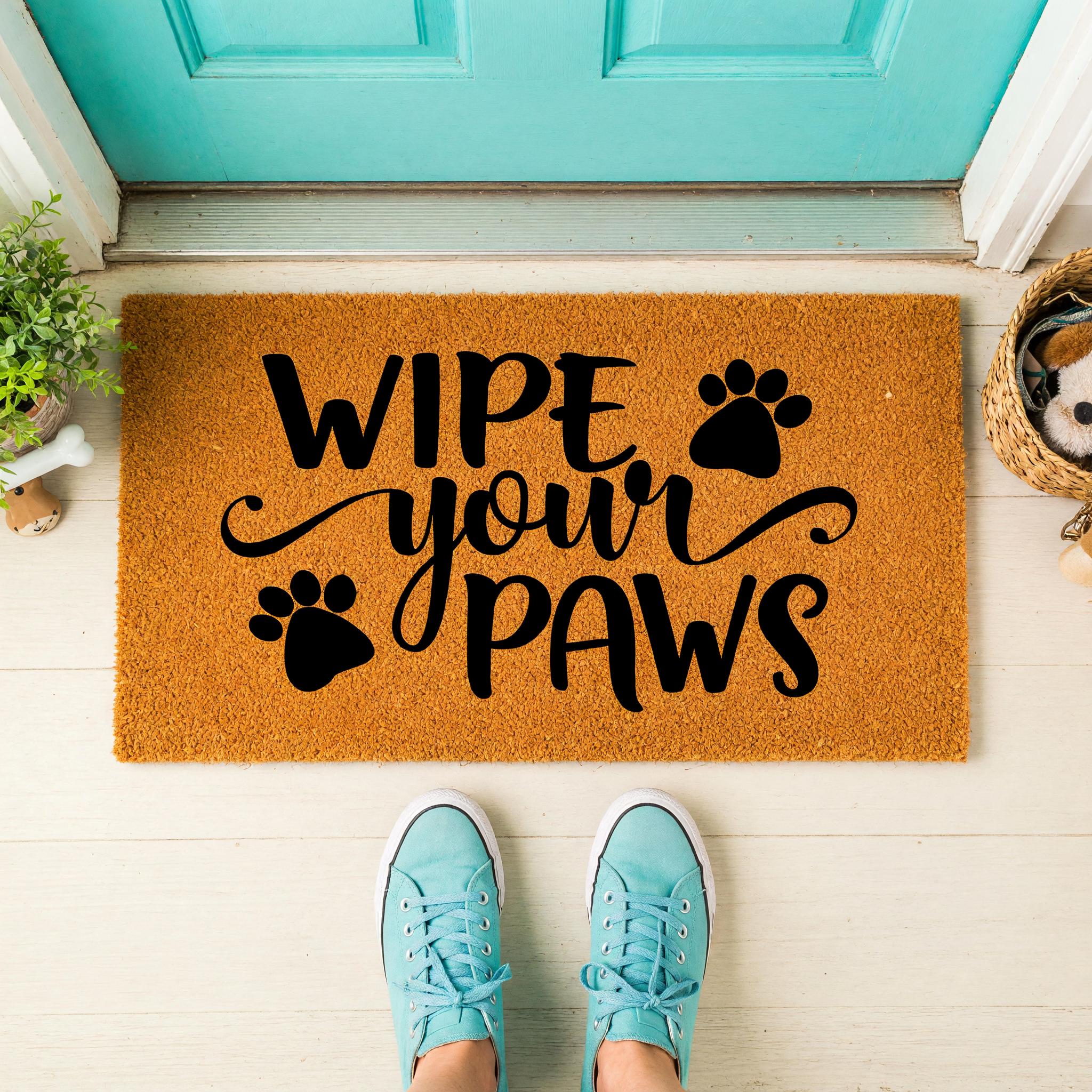 Wipe Your Paws Welcome Doormat, Front Porch, Dog Mat