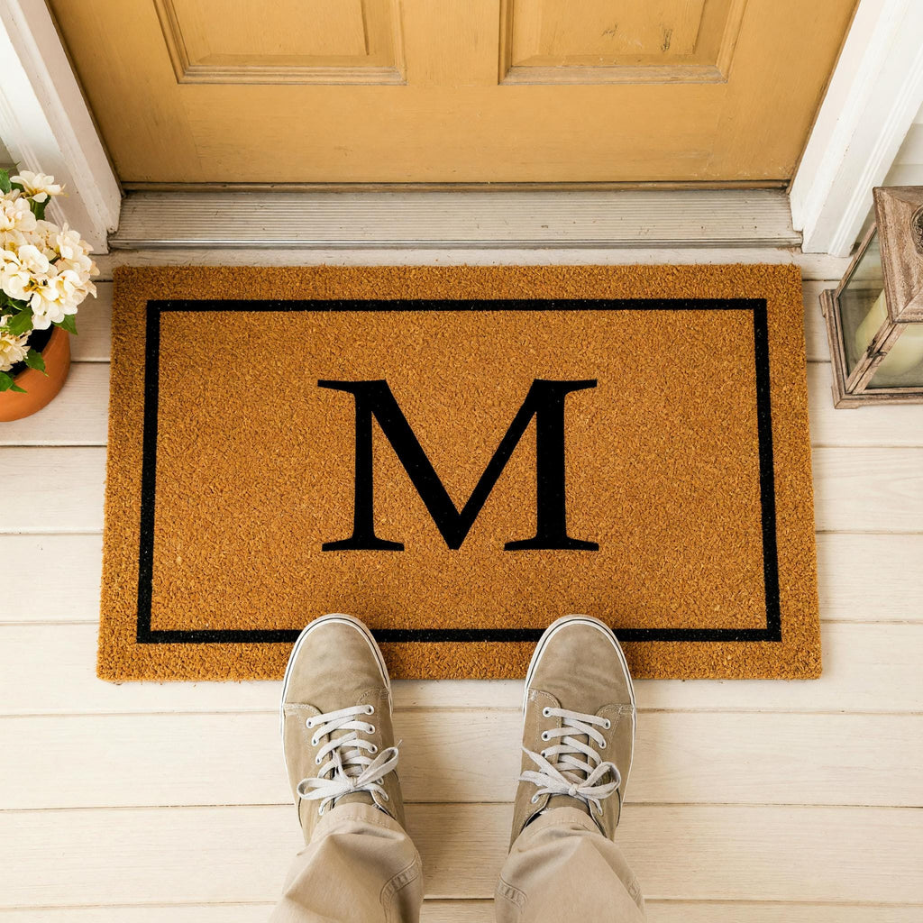 M Monogram Doormat - Housewarming Gift - Letter Welcome Mat