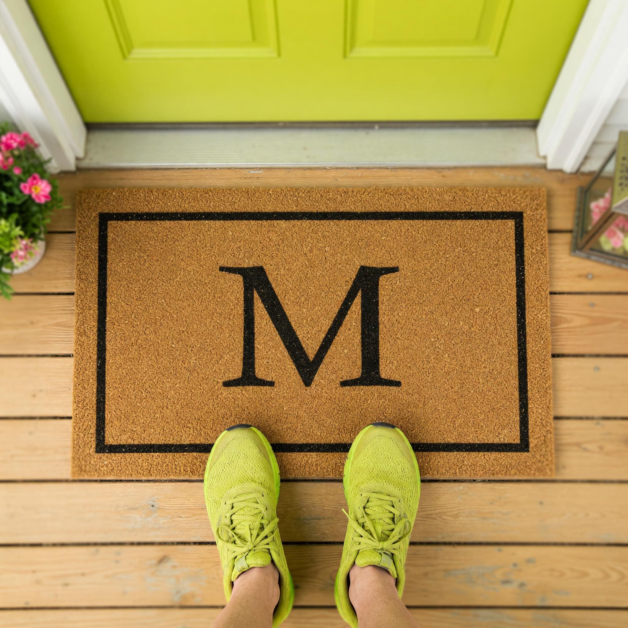 M Monogram Doormat - Housewarming Gift - Letter Welcome Mat