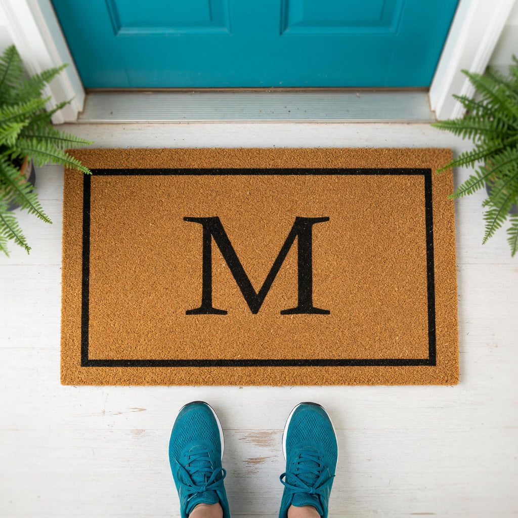 M Monogram Doormat - Housewarming Gift - Letter Welcome Mat