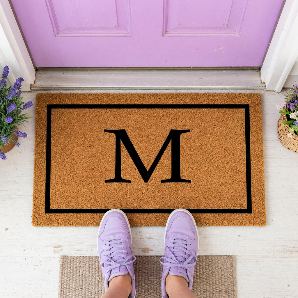 M Monogram Doormat - Housewarming Gift - Letter Welcome Mat