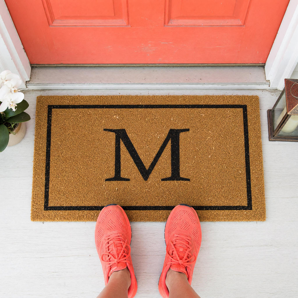 M Monogram Doormat - Housewarming Gift - Letter Welcome Mat