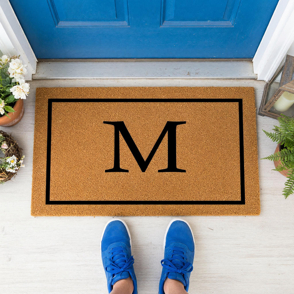 M Monogram Doormat - Housewarming Gift - Letter Welcome Mat