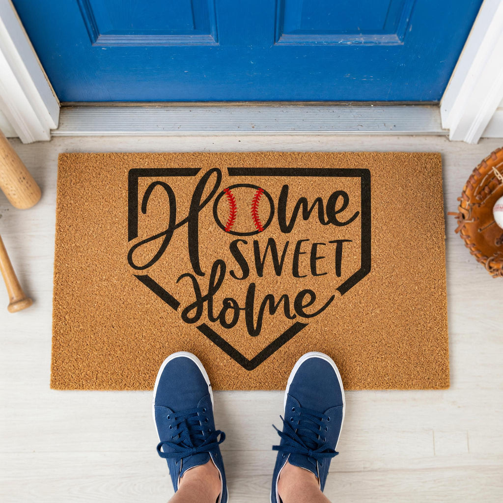 Home Sweet Baseball Doormat - Housewarming Gift - Sports Welcome Mat