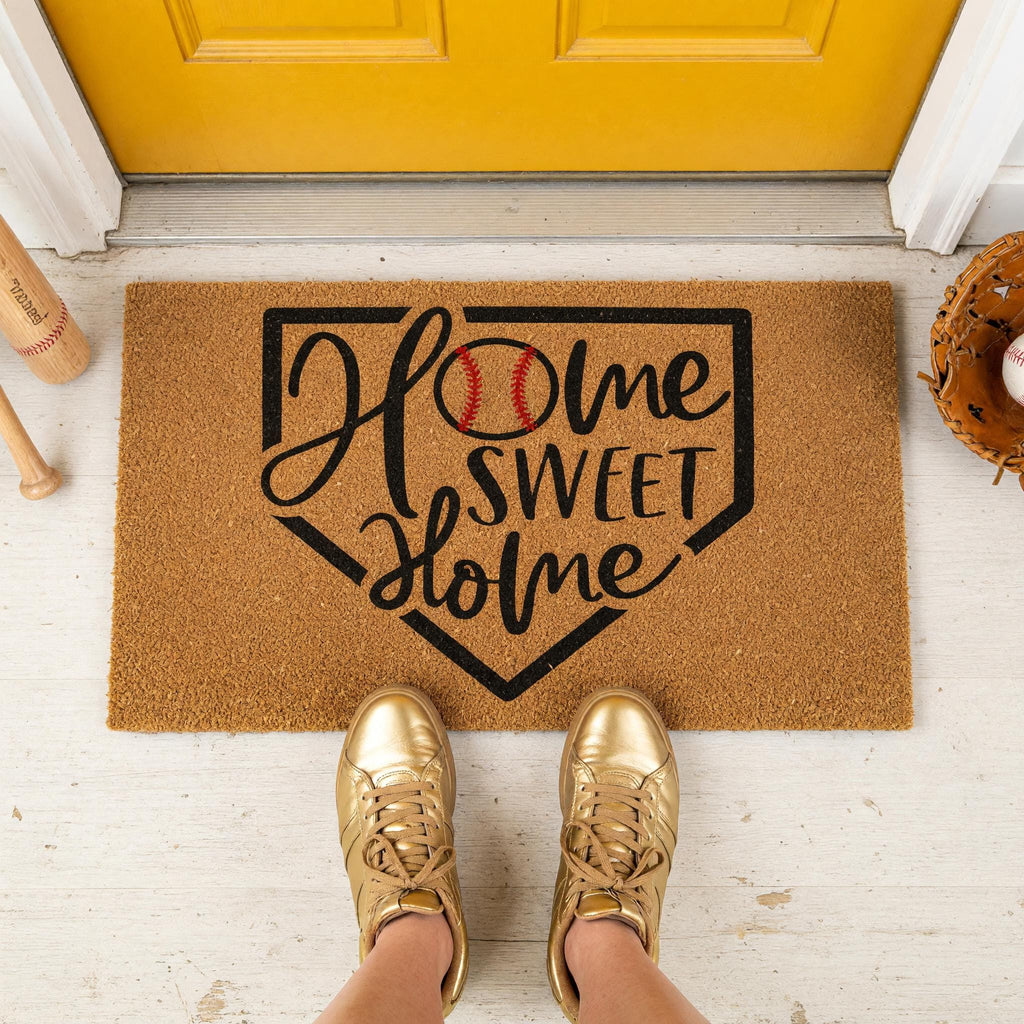 Home Sweet Baseball Doormat - Housewarming Gift - Sports Welcome Mat
