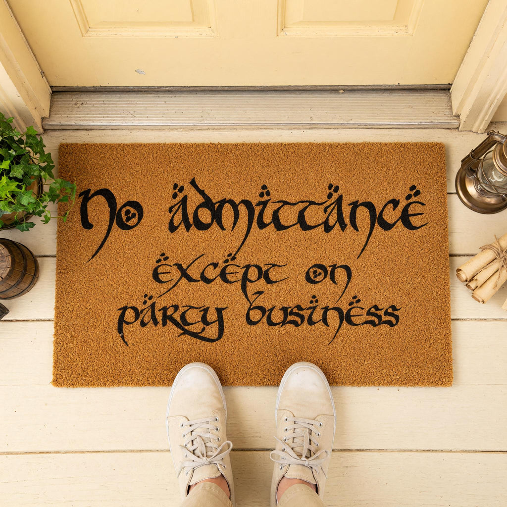 No Admittance Except On Party Business Doormat - Housewarming Gift - Welcome Mat