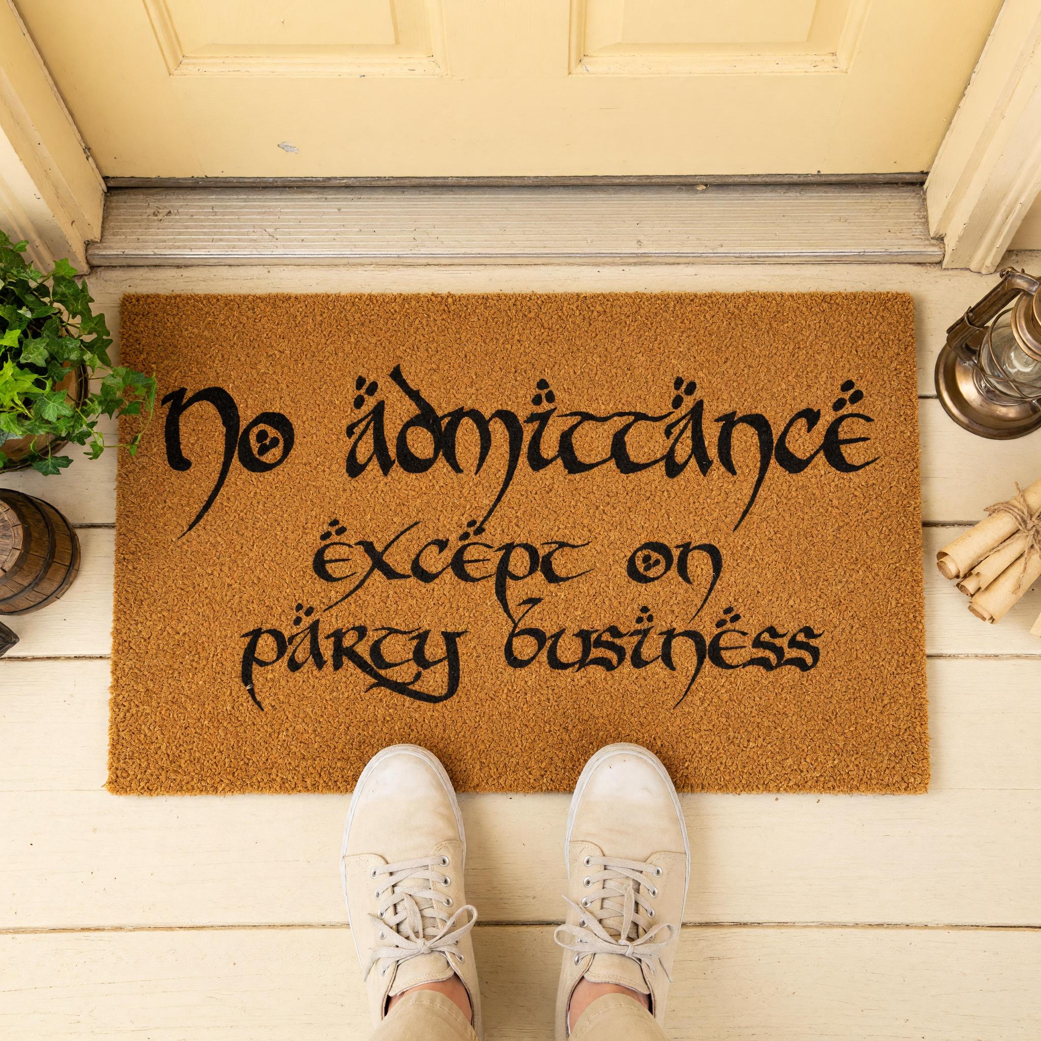 No Admittance Except On Party Business Doormat - Housewarming Gift - Welcome Mat
