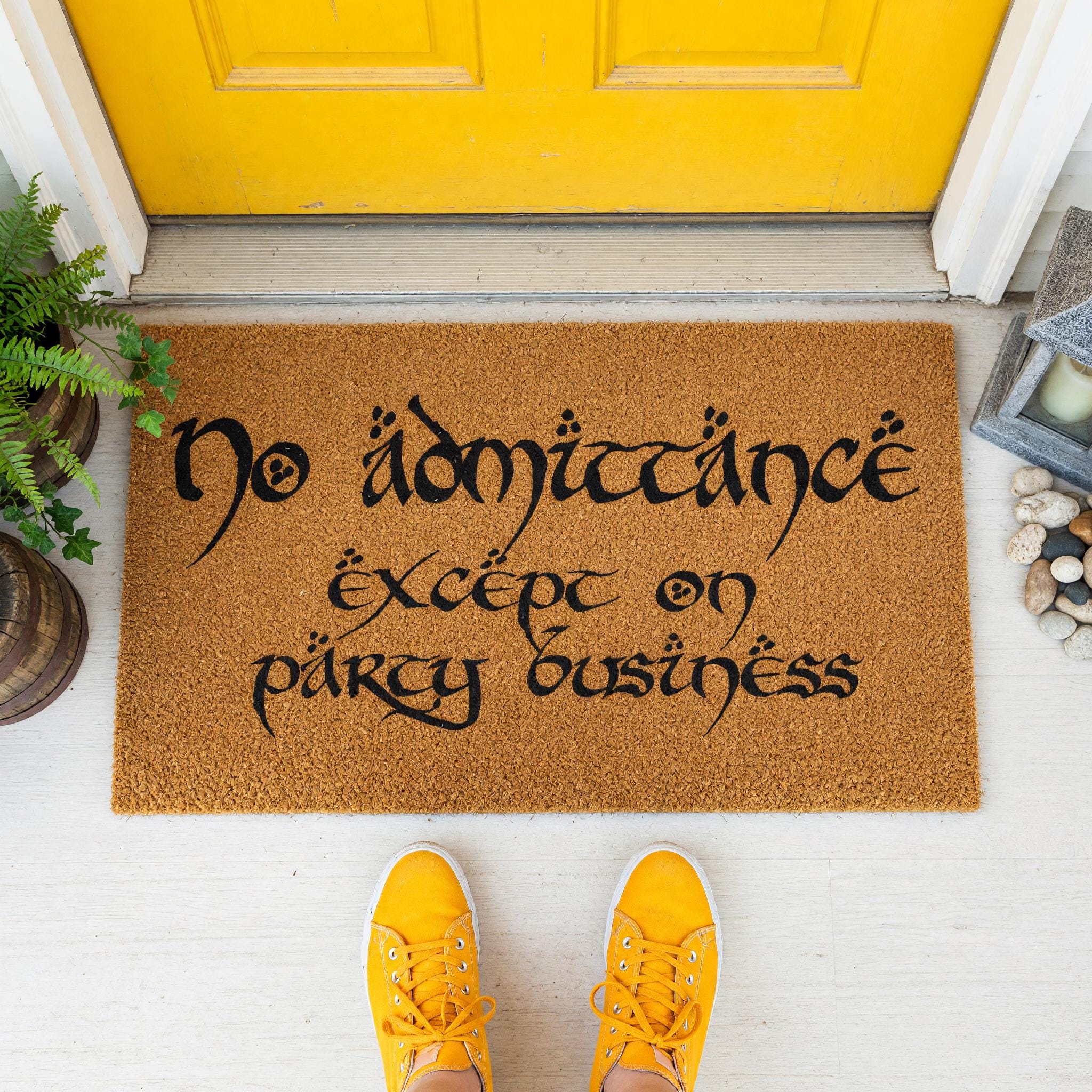 No Admittance Except On Party Business Doormat - Housewarming Gift - Welcome Mat