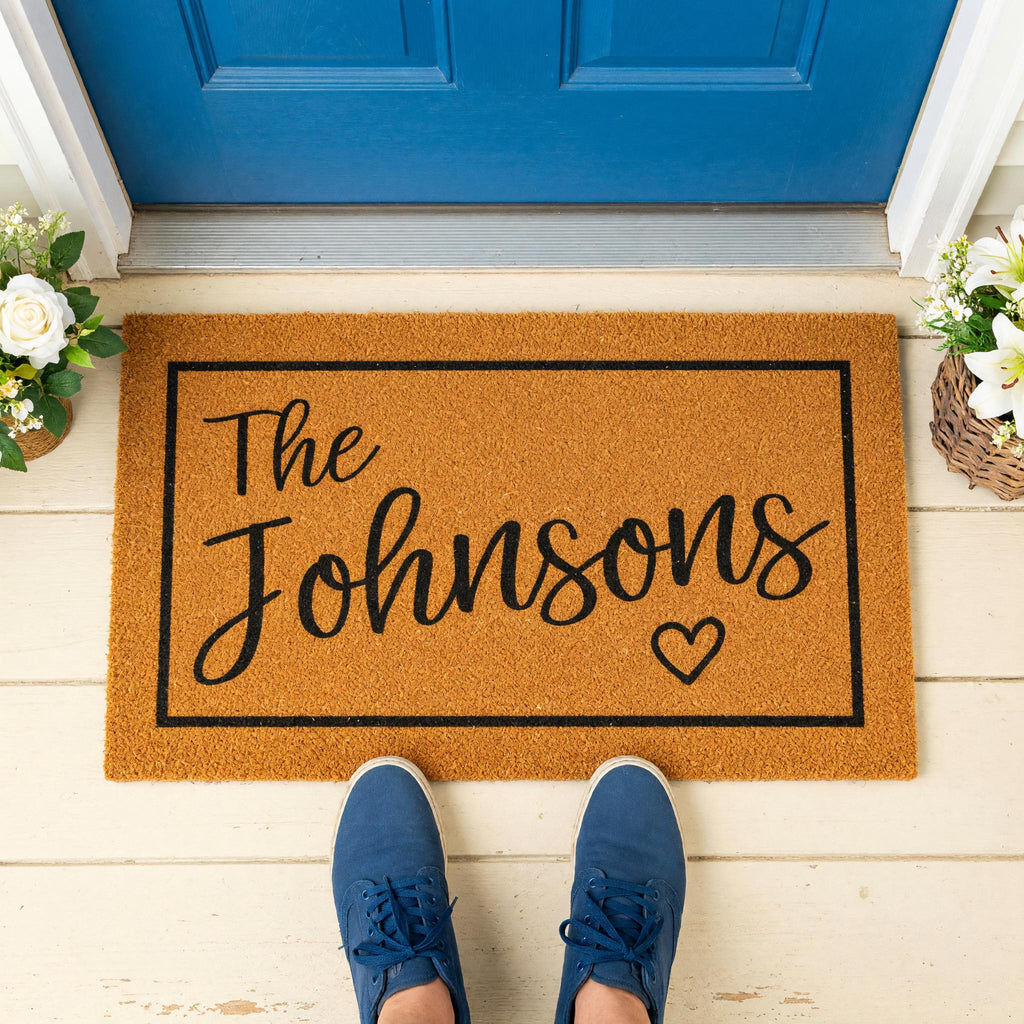 Personalized Family Last Name Doormat, Custom Welcome Front Porch Housewarming Gift
