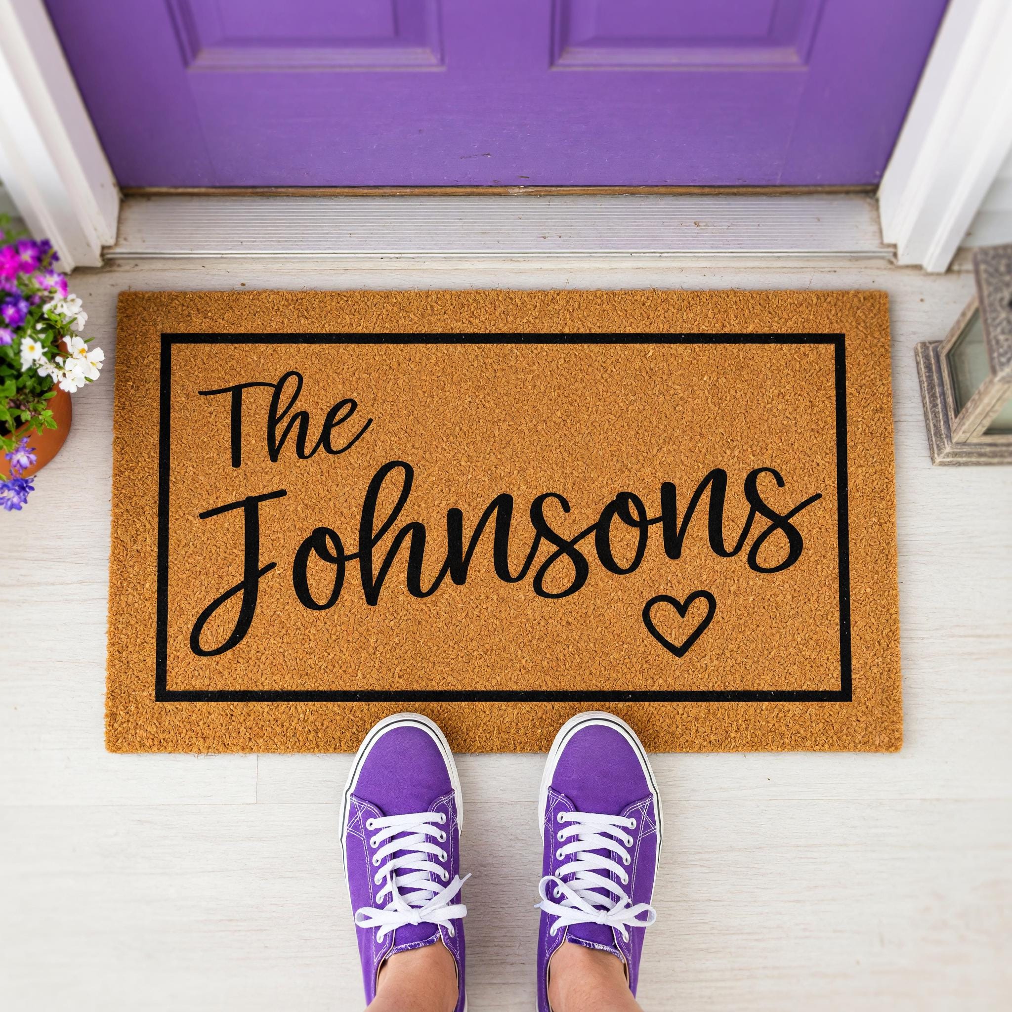 Personalized Family Last Name Doormat, Custom Welcome Front Porch Housewarming Gift