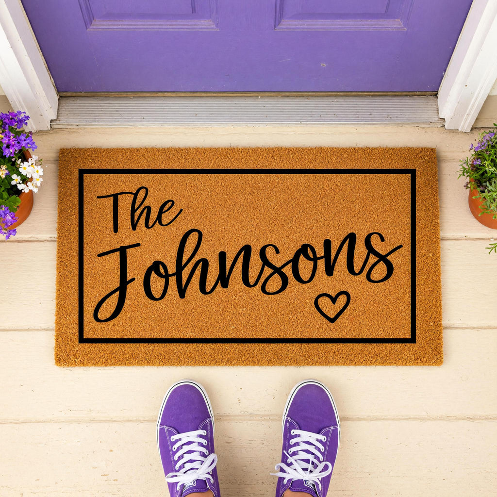 Personalized Family Last Name Doormat, Custom Welcome Front Porch Housewarming Gift