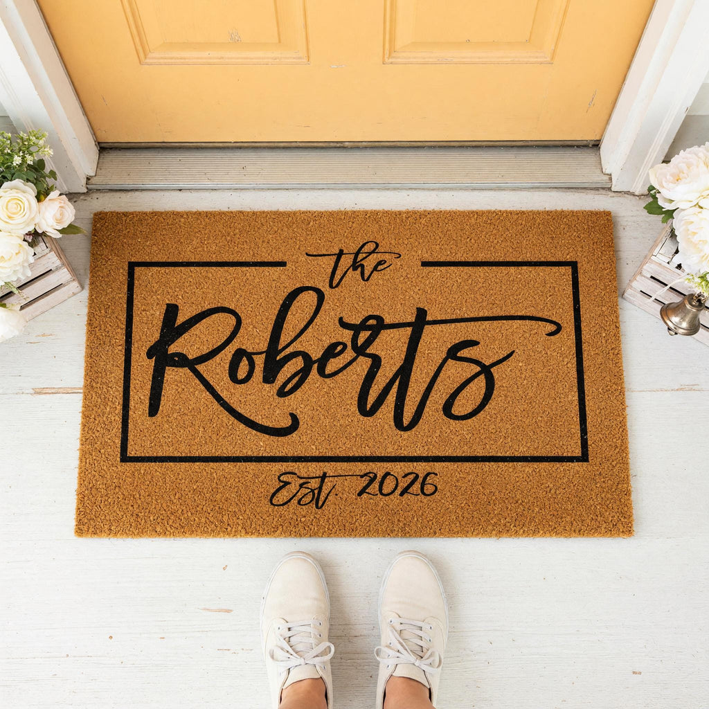Custom Last Name Doormat, Personalized Welcome Mat, Wedding Housewarming Closing Gift